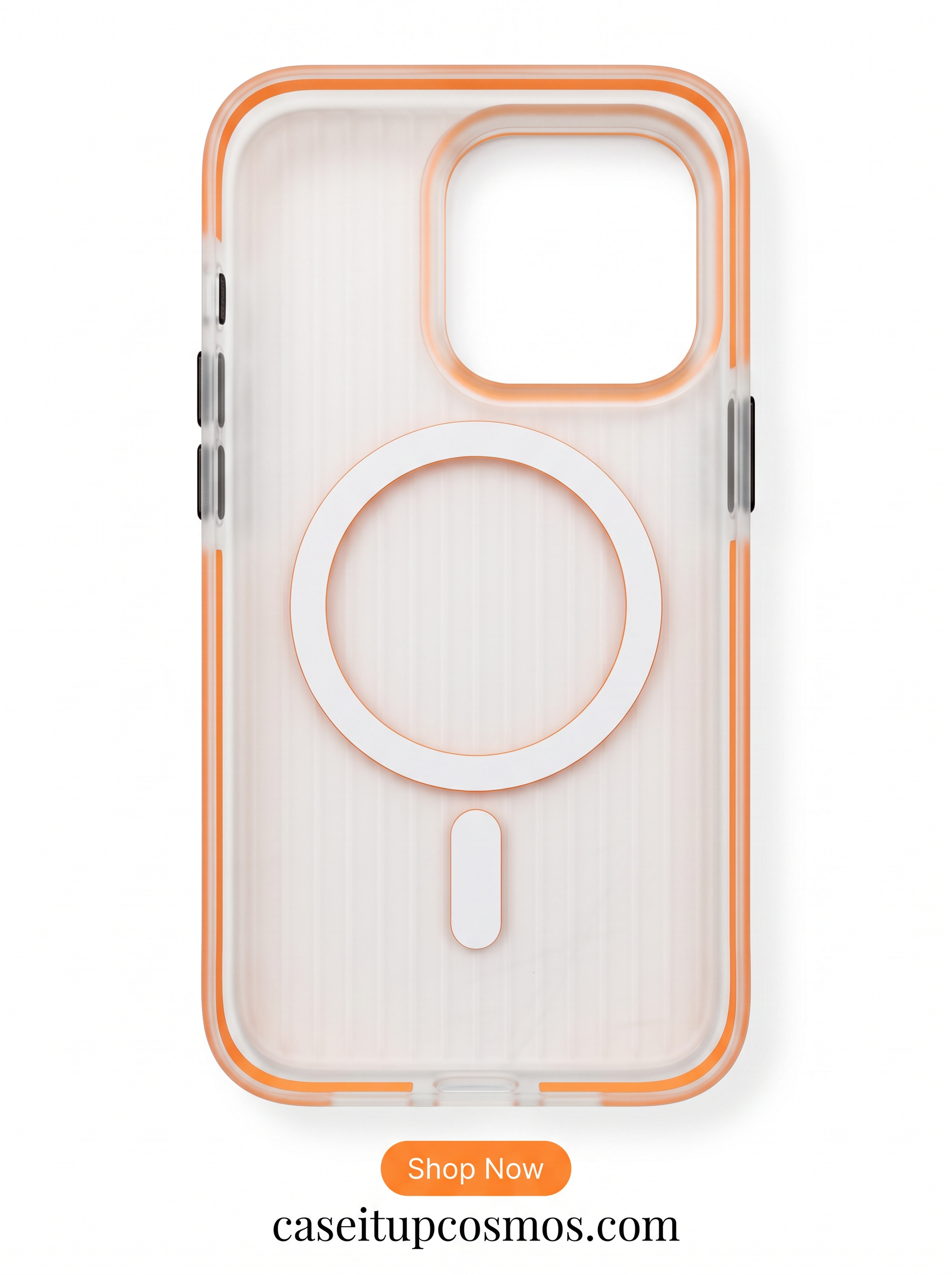 Premier Vertical-Ribbed MagSafe Case with Sunset Orange Accents