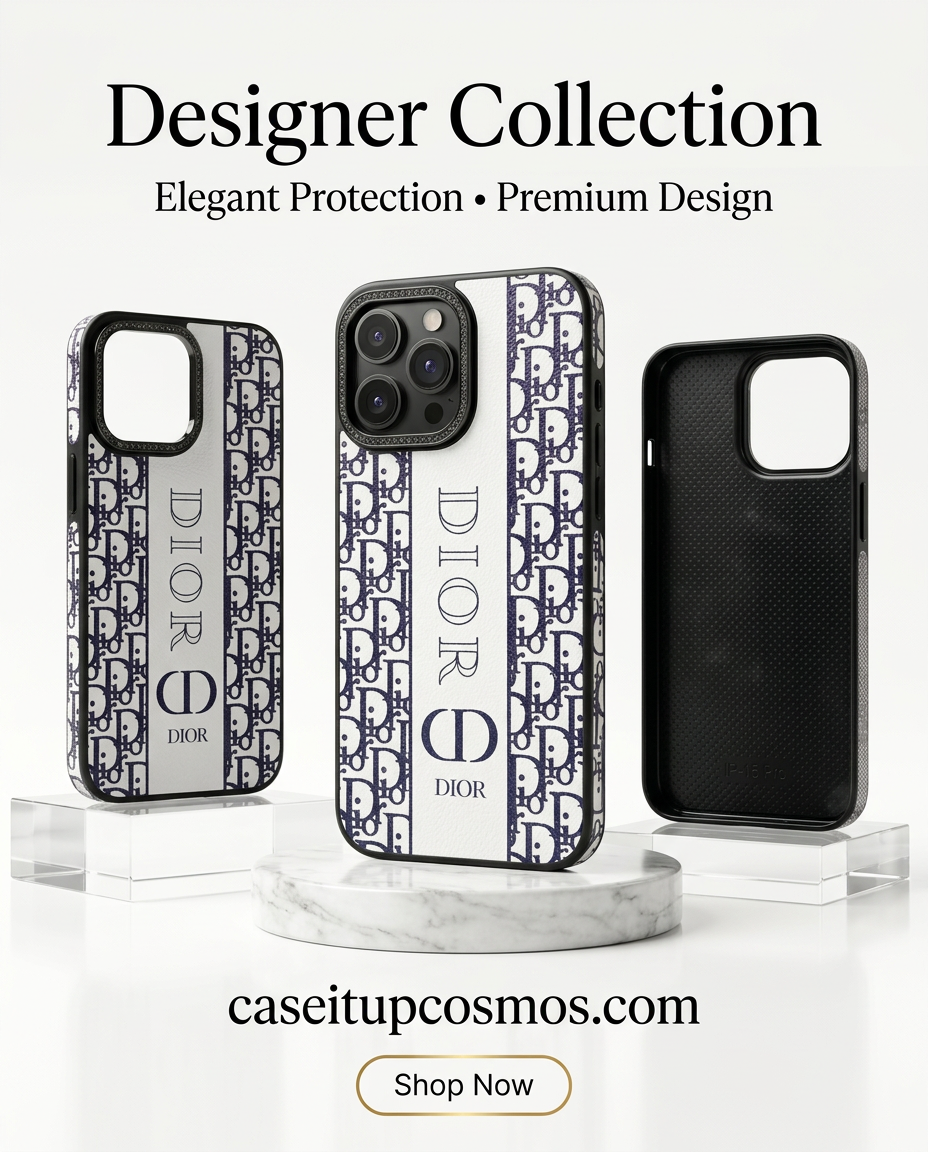 Ultra-Luxury Monogram Leather Case with Diamond Crystal Camera Ring