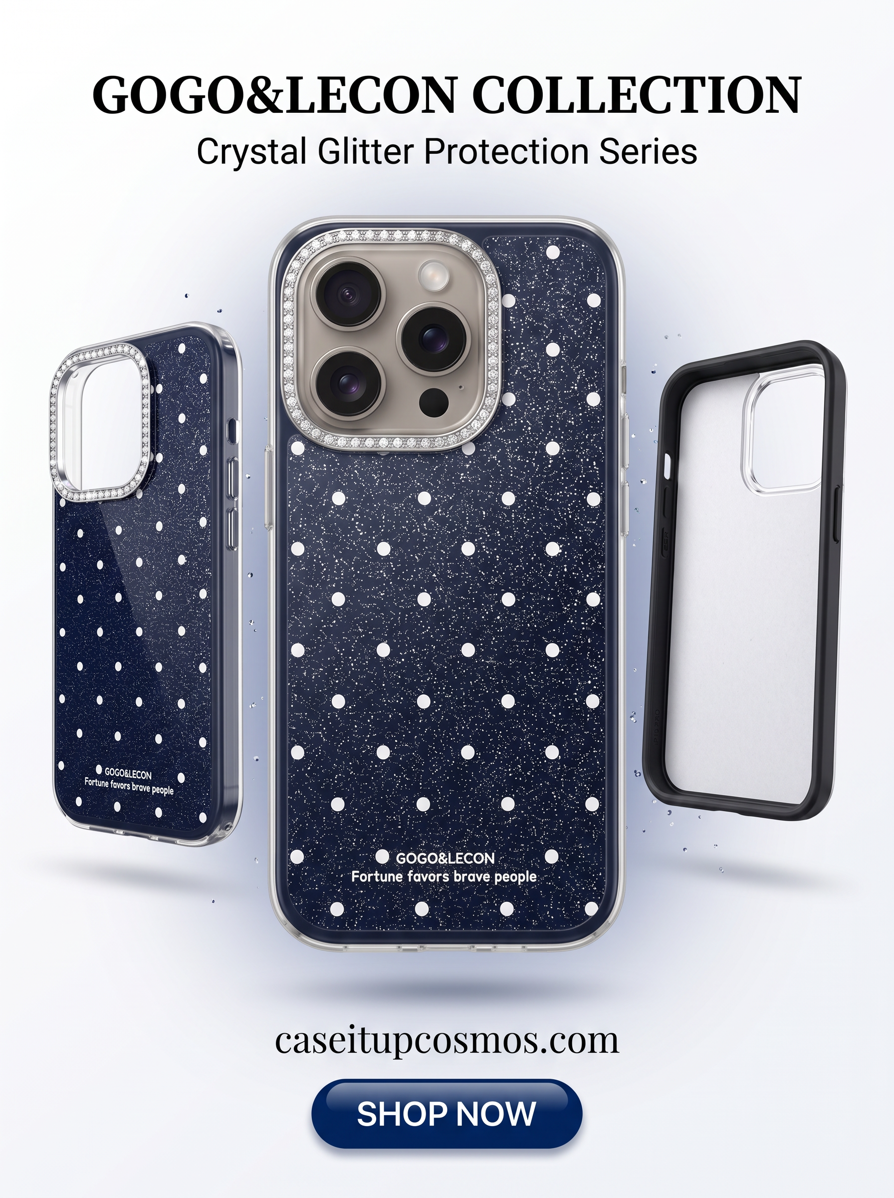 Crystal Glitter Polka Dot Rhinestone Camera Protection Case