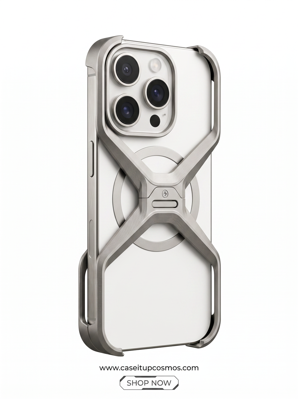 Ultra-Minimalist Mechanical X-Armor Metal Case for iPhone | Heat Dissipating
