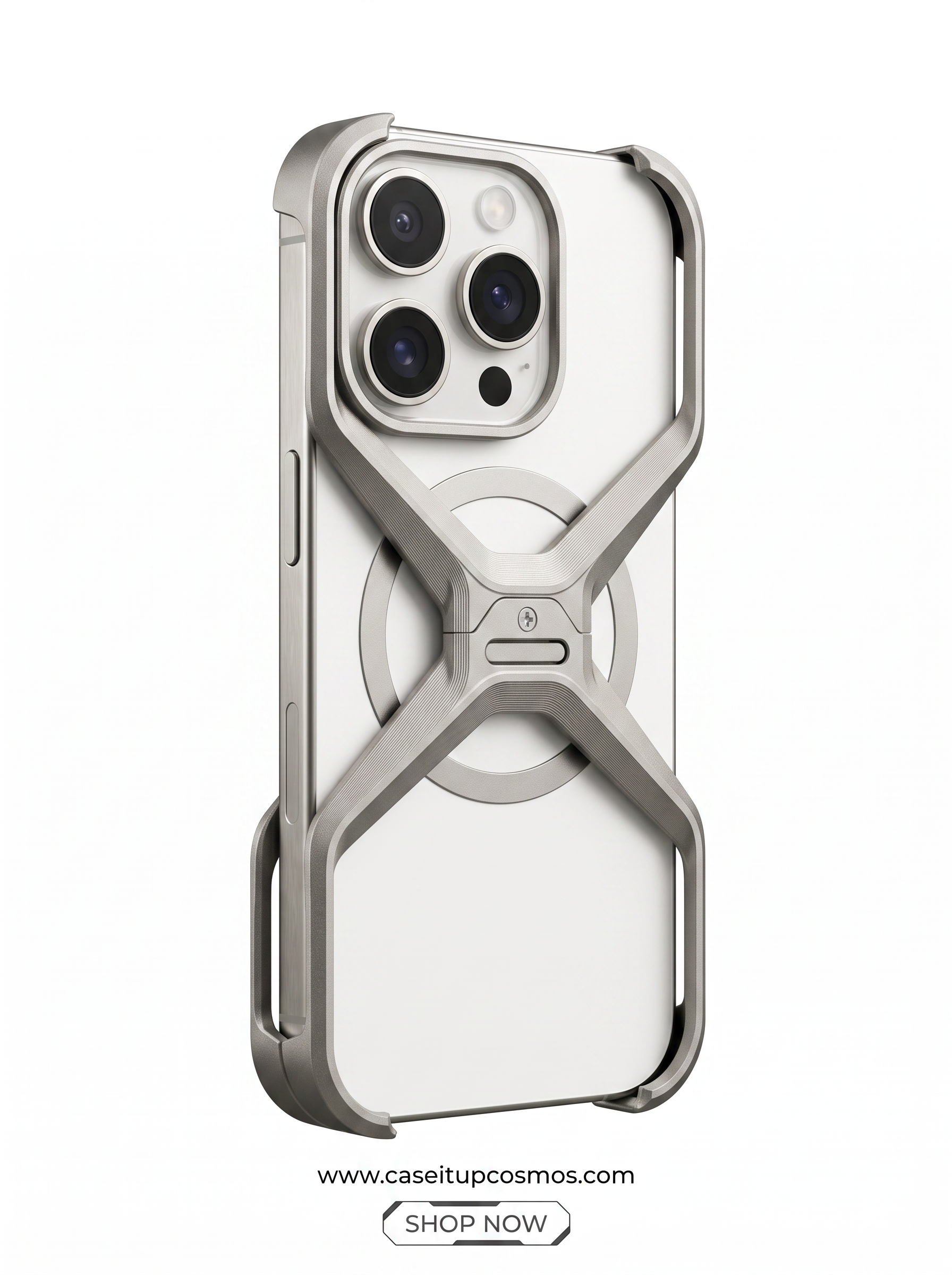 Ultra-Minimalist Mechanical X-Armor Metal Case for iPhone | Heat Dissipating