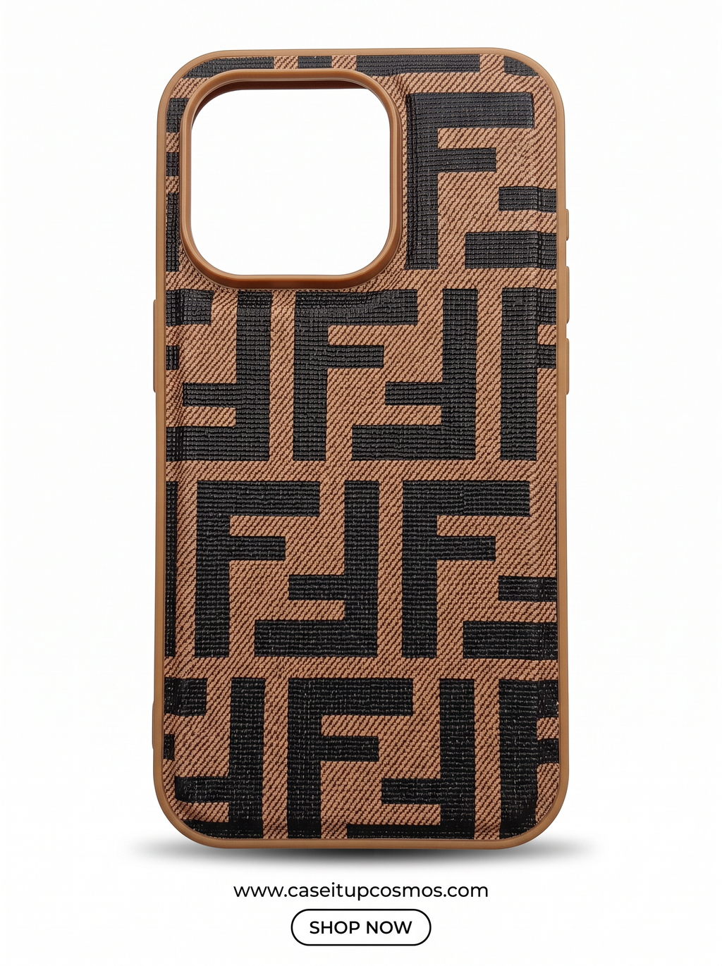 Cosmos™ FF Double-Monogram Woven Canvas iPhone Case | Tobacco Tan