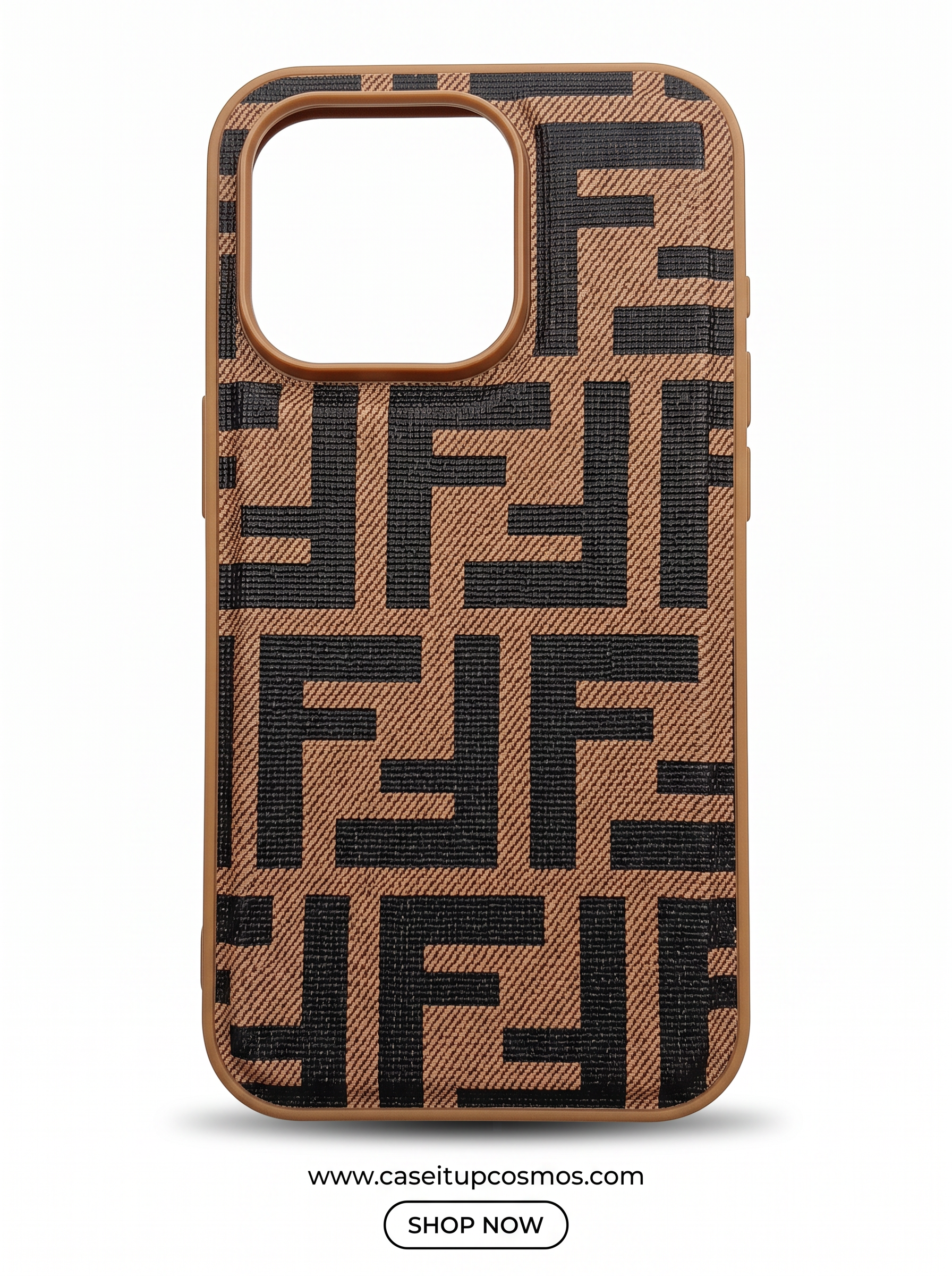 Cosmos™ FF Double-Monogram Woven Canvas iPhone Case | Tobacco Tan