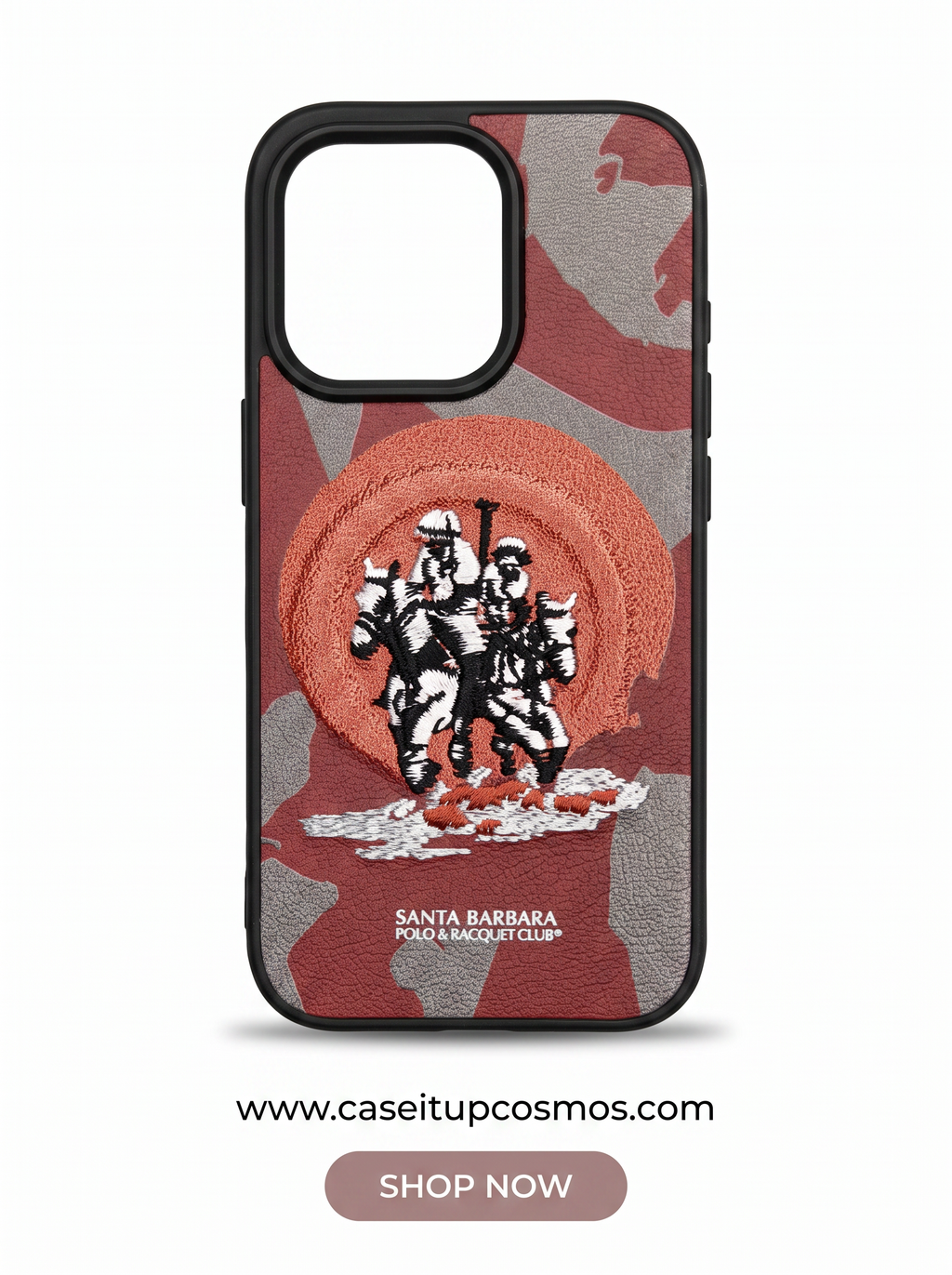 Cosmos™ Santa Barbara Polo 3D Embroidery Leather iPhone Case | Heritage Camo