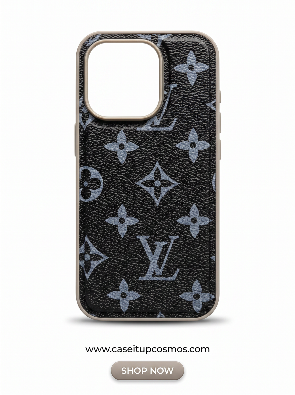 Cosmos™ Luxury Monogram Leather & Woven Canvas iPhone Case