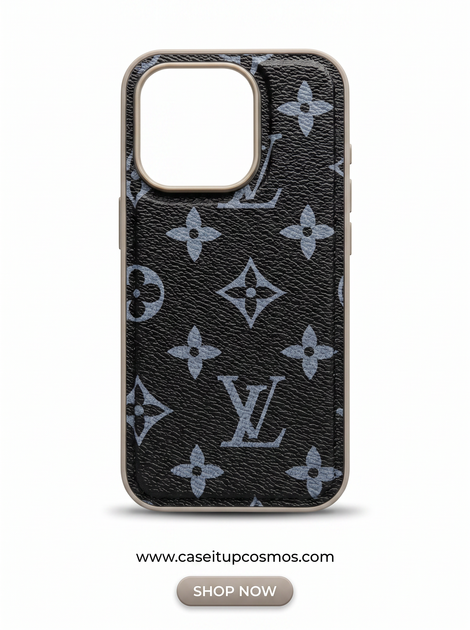 Cosmos™ Luxury Monogram Leather & Woven Canvas iPhone Case