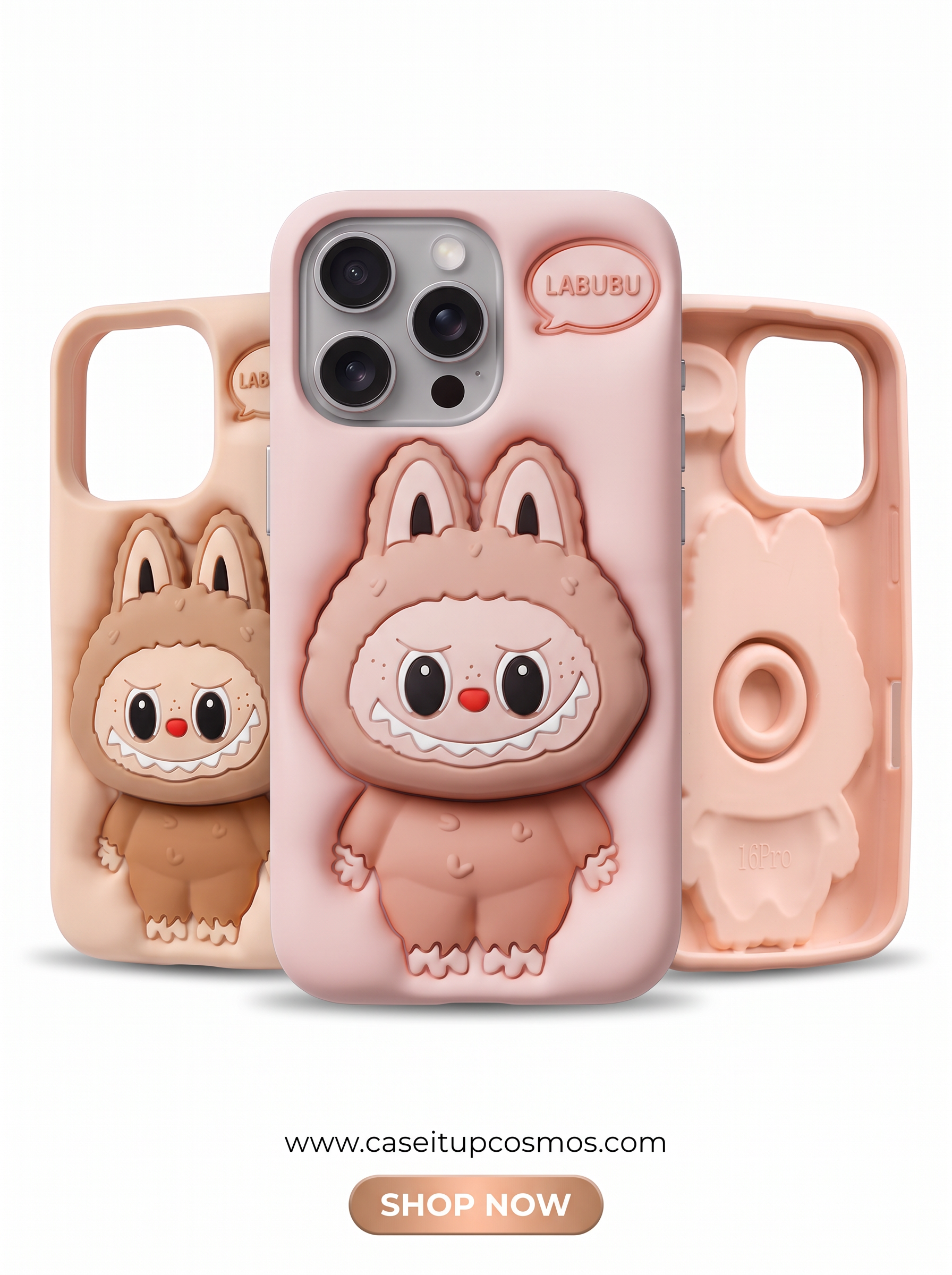 Cosmos™ 3D Labubu Pop-Art Silicone iPhone Case | Viral Character Cover