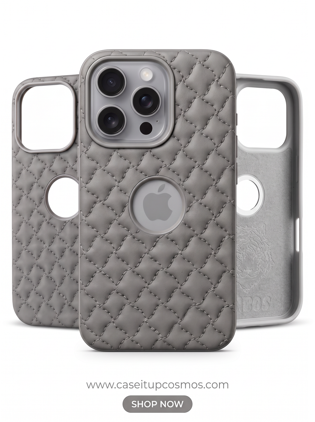 Cosmos™ Signature Quilted Leather iPhone Case | Luxury Diamond Stitch