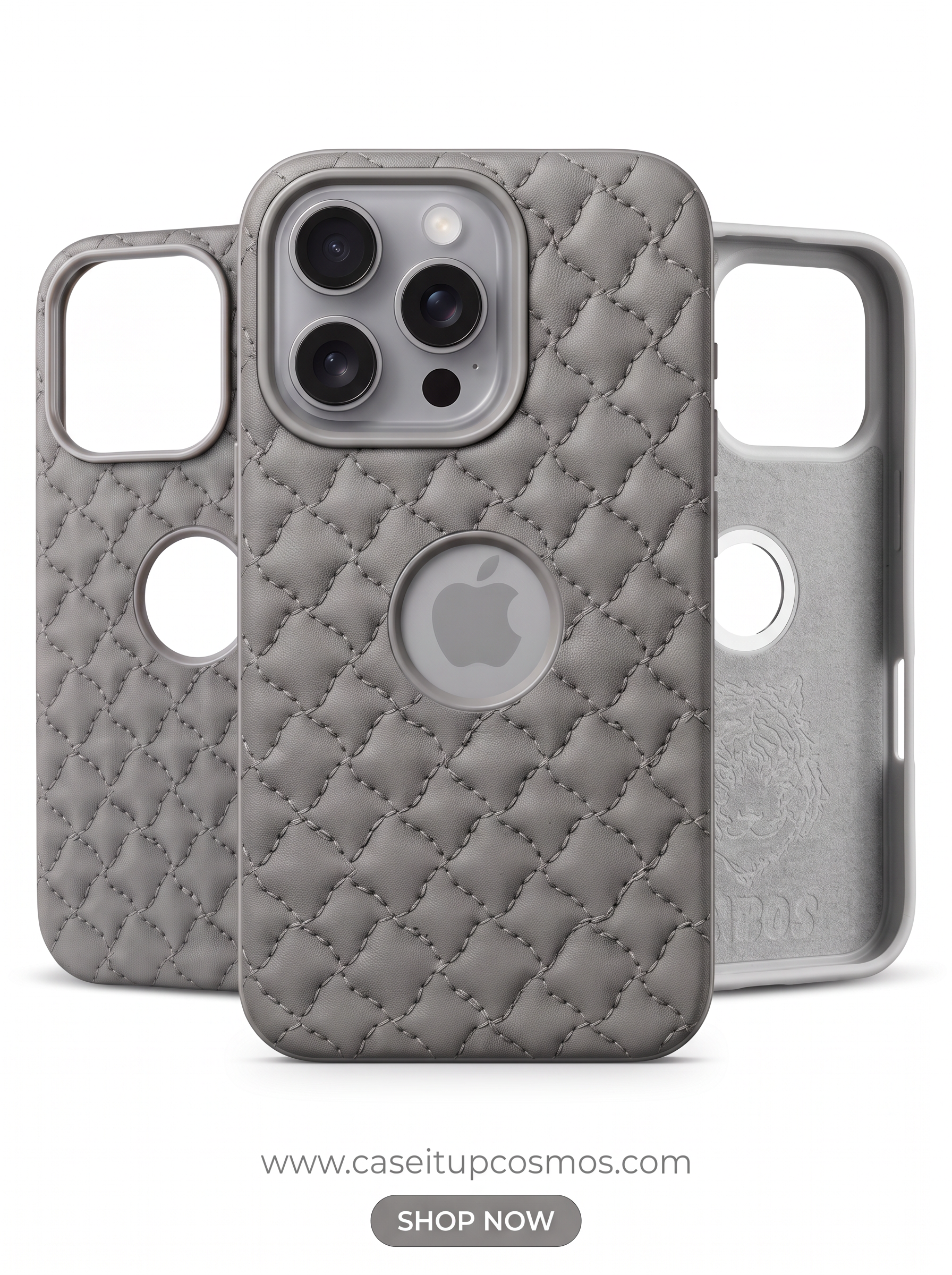 Cosmos™ Signature Quilted Leather iPhone Case | Luxury Diamond Stitch