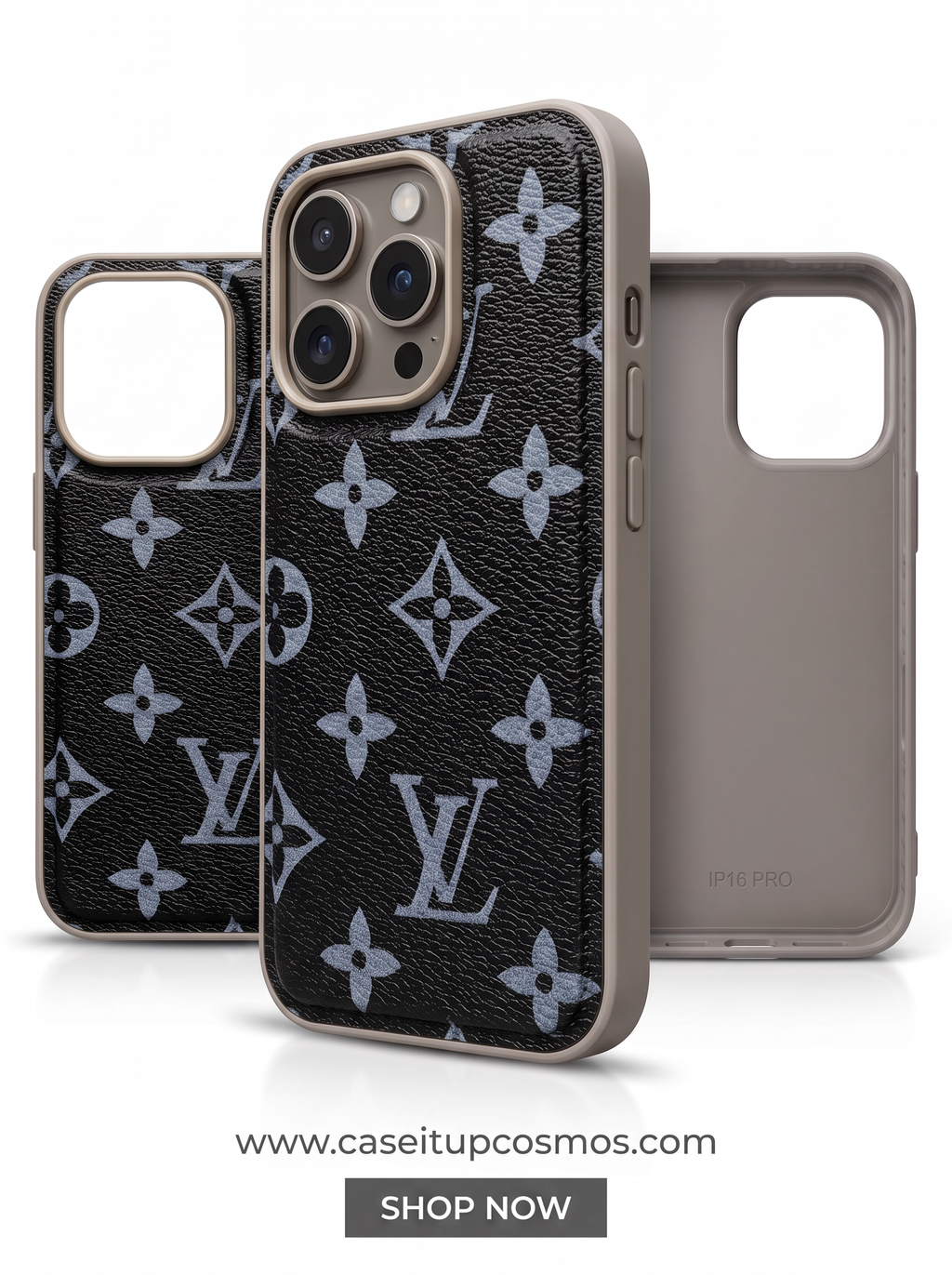Cosmos™ Luxury Monogram Leather & Woven Canvas iPhone Case