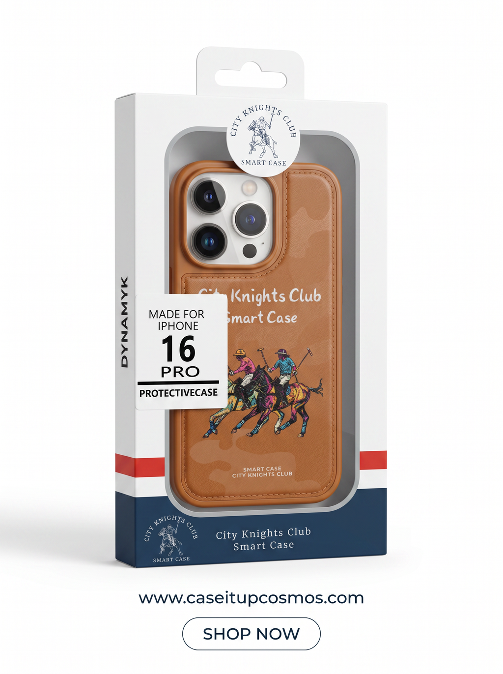Cosmos™ City Knights Club Polo Leather iPhone Case | Equestrian Heritage Art