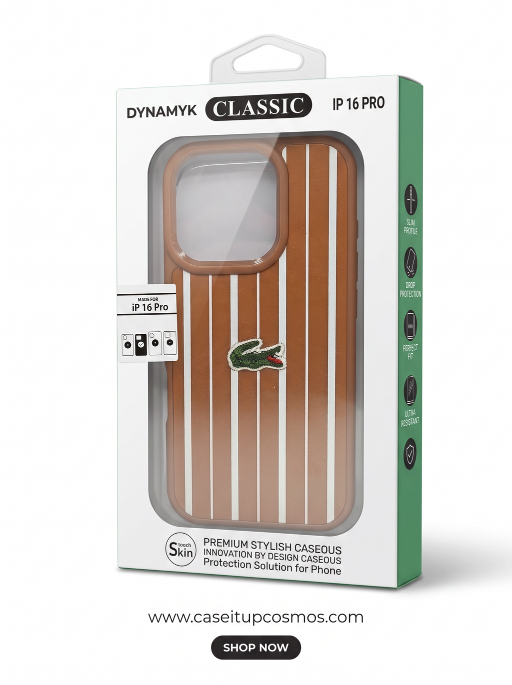 Cosmos™ Vintage Pinstripe Embroidered Leather iPhone Case | Tennis Heritage Edition