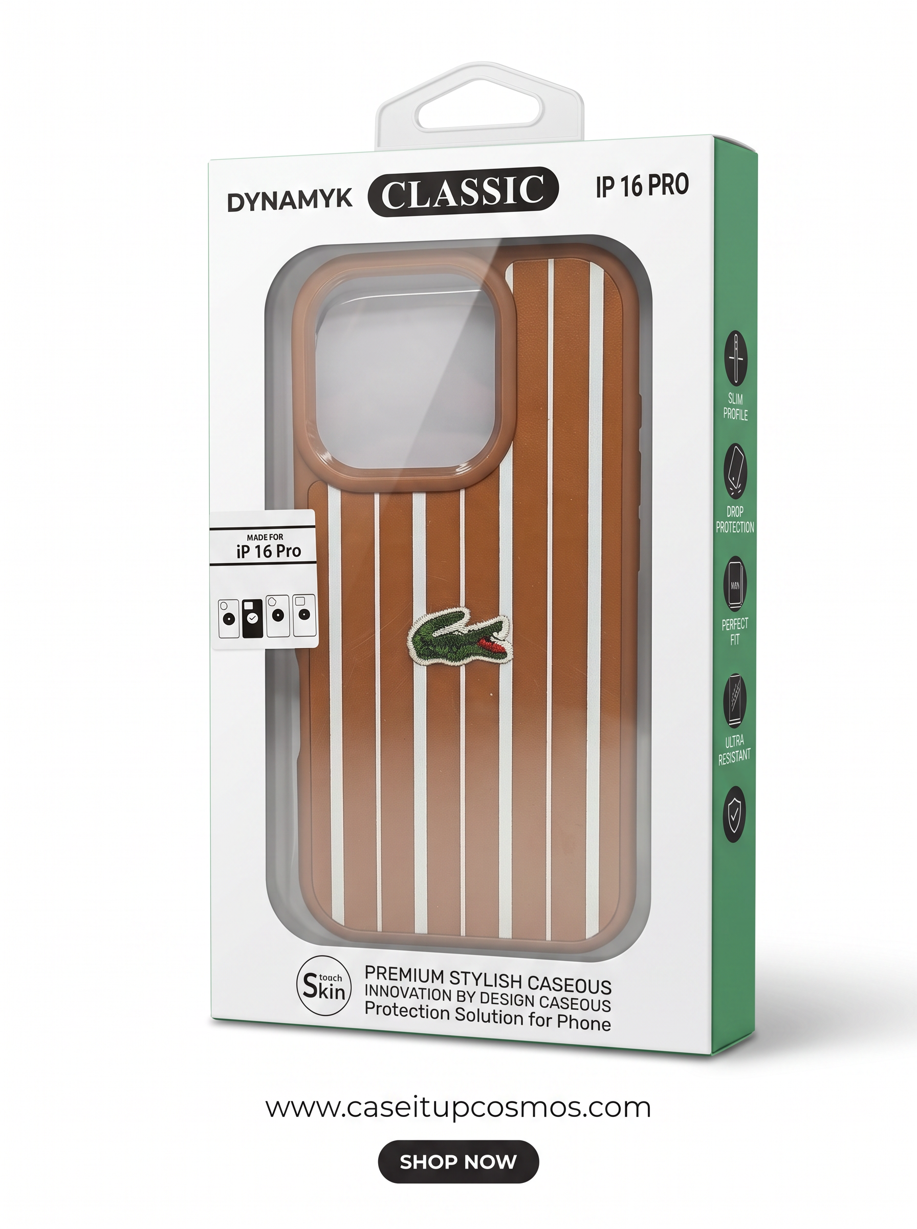 Cosmos™ Vintage Pinstripe Embroidered Leather iPhone Case | Tennis Heritage Edition
