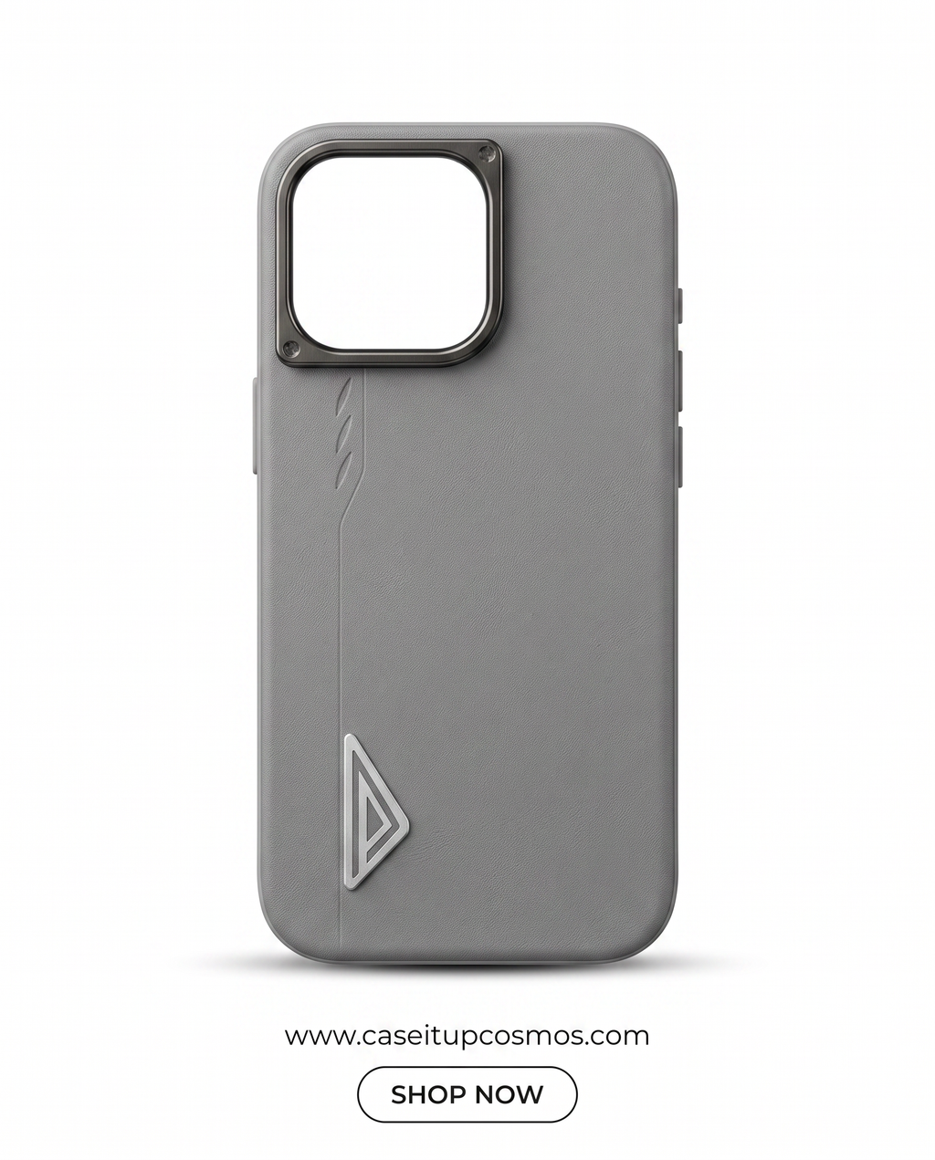 The Prism Emblem Edition Leather iPhone Case | Champagne Gold Camera Shield