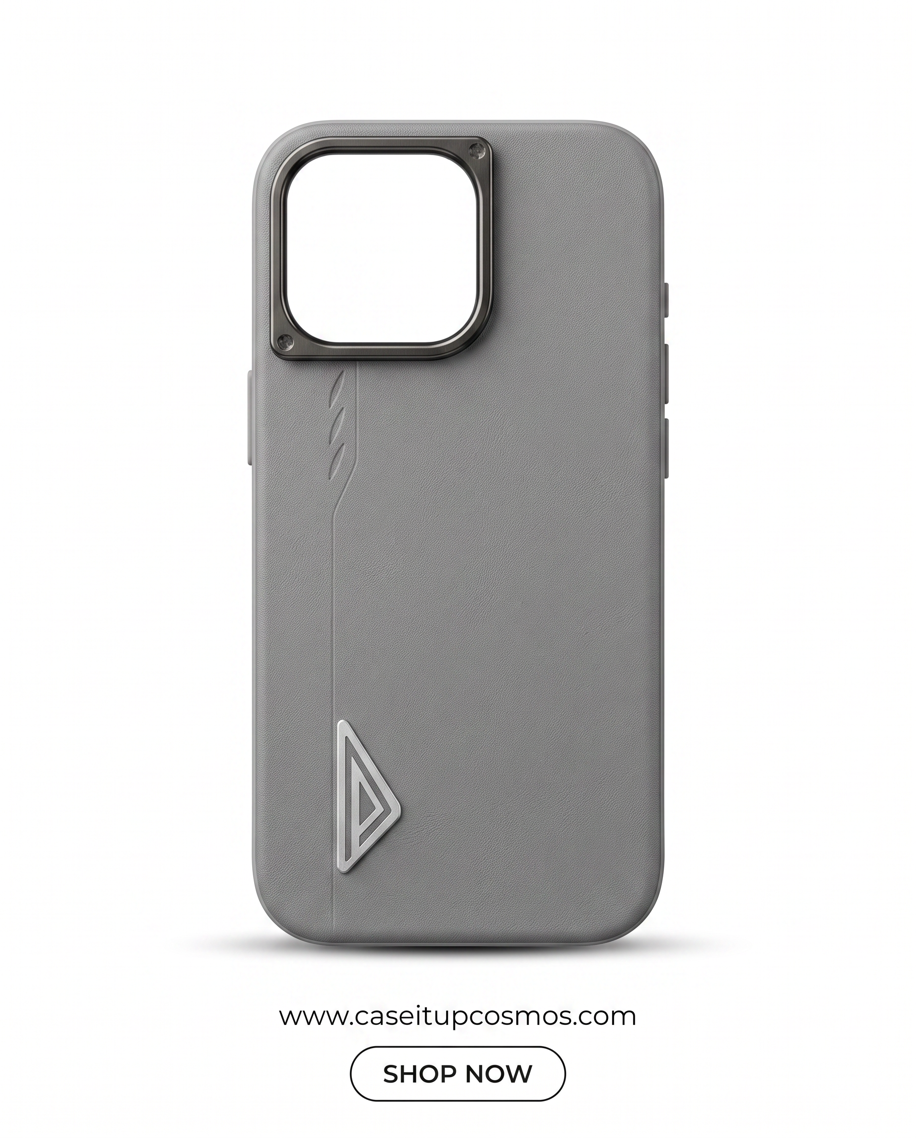 The Prism Emblem Edition Leather iPhone Case | Champagne Gold Camera Shield