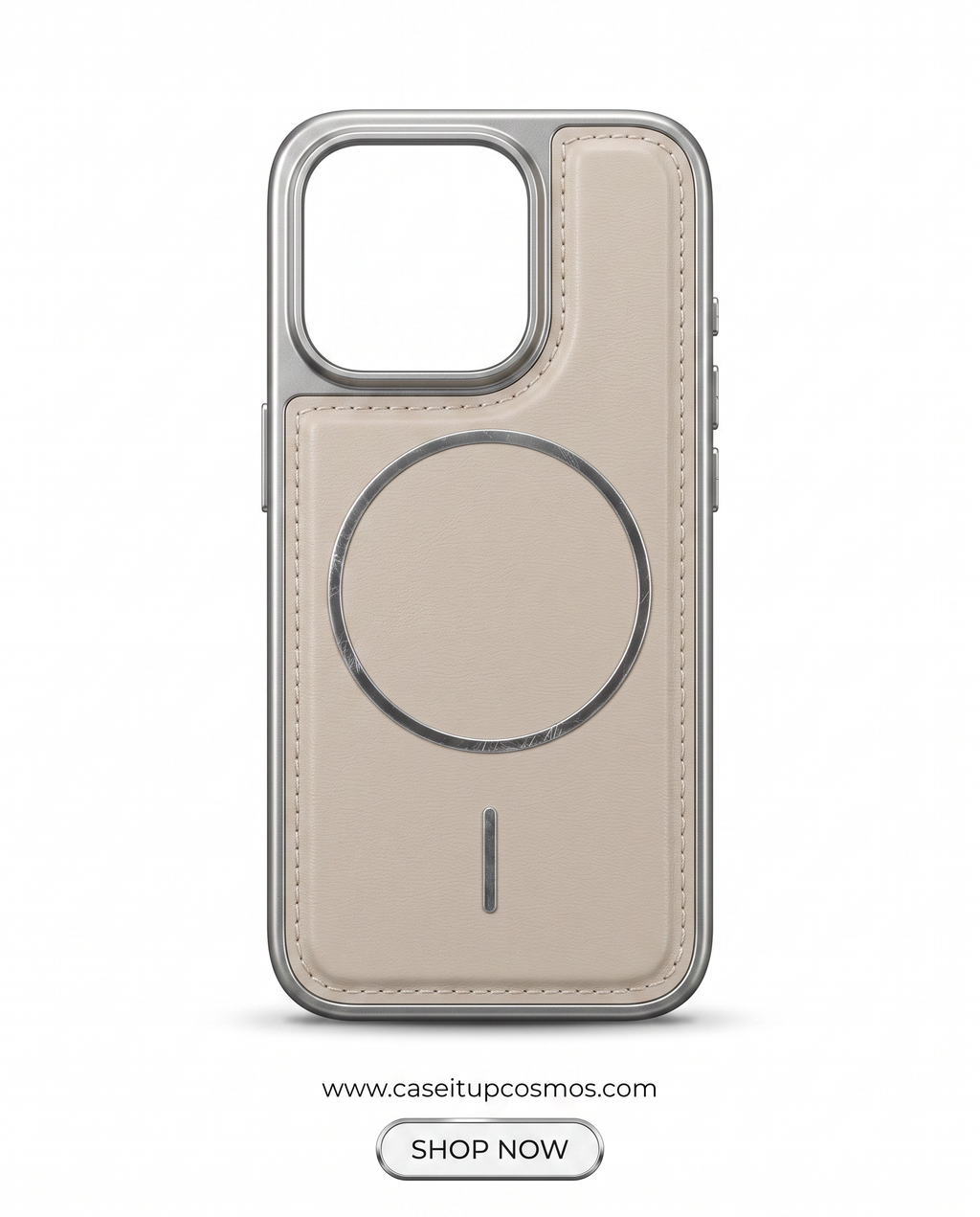 The Minimalist Leather MagSafe Edition Case for iPhone | Titanium Bumper