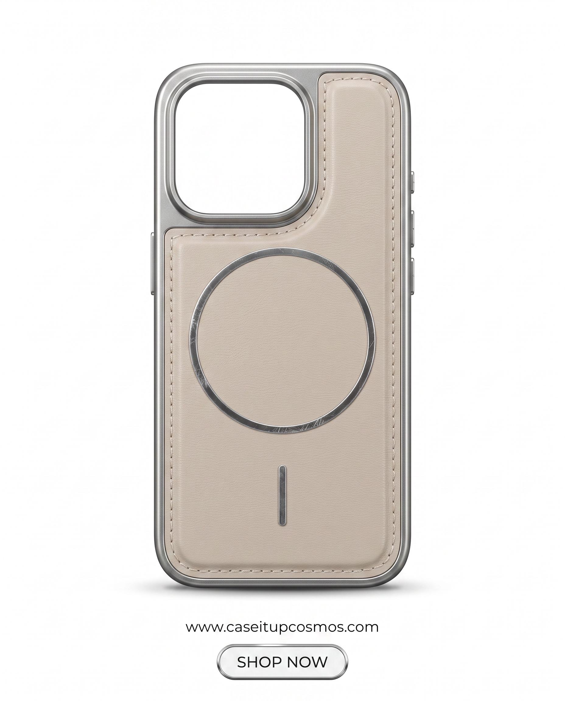 The Minimalist Leather MagSafe Edition Case for iPhone | Titanium Bumper