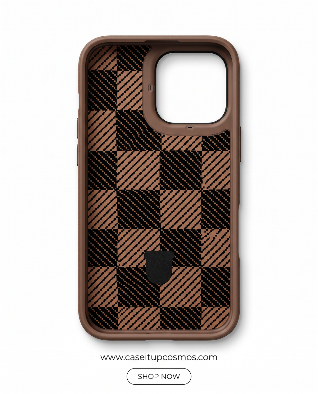 Cosmos™ Mocha Carbon Fiber MagSafe Kickstand iPhone Case