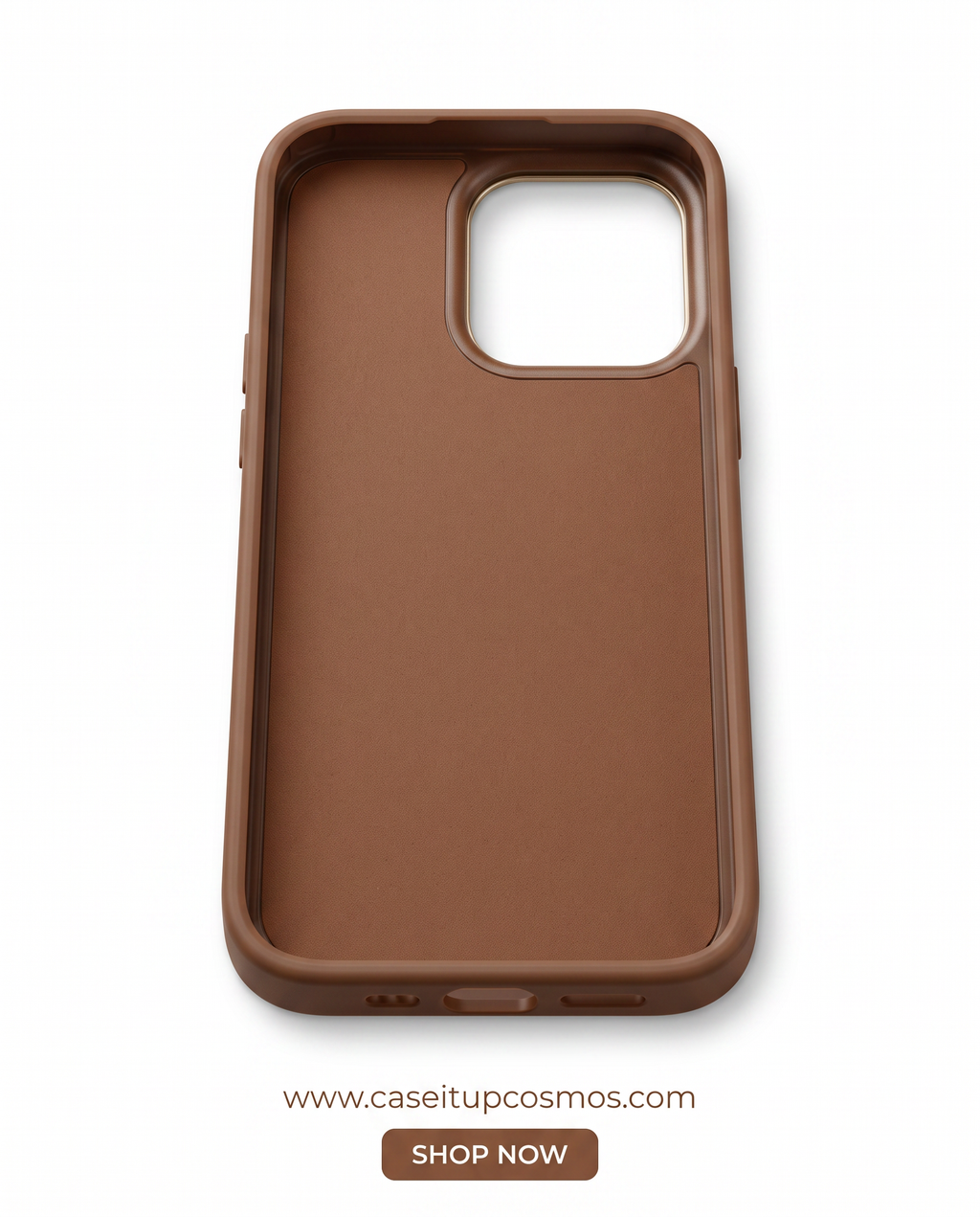 The Prism Emblem Edition Leather iPhone Case | Champagne Gold Camera Shield