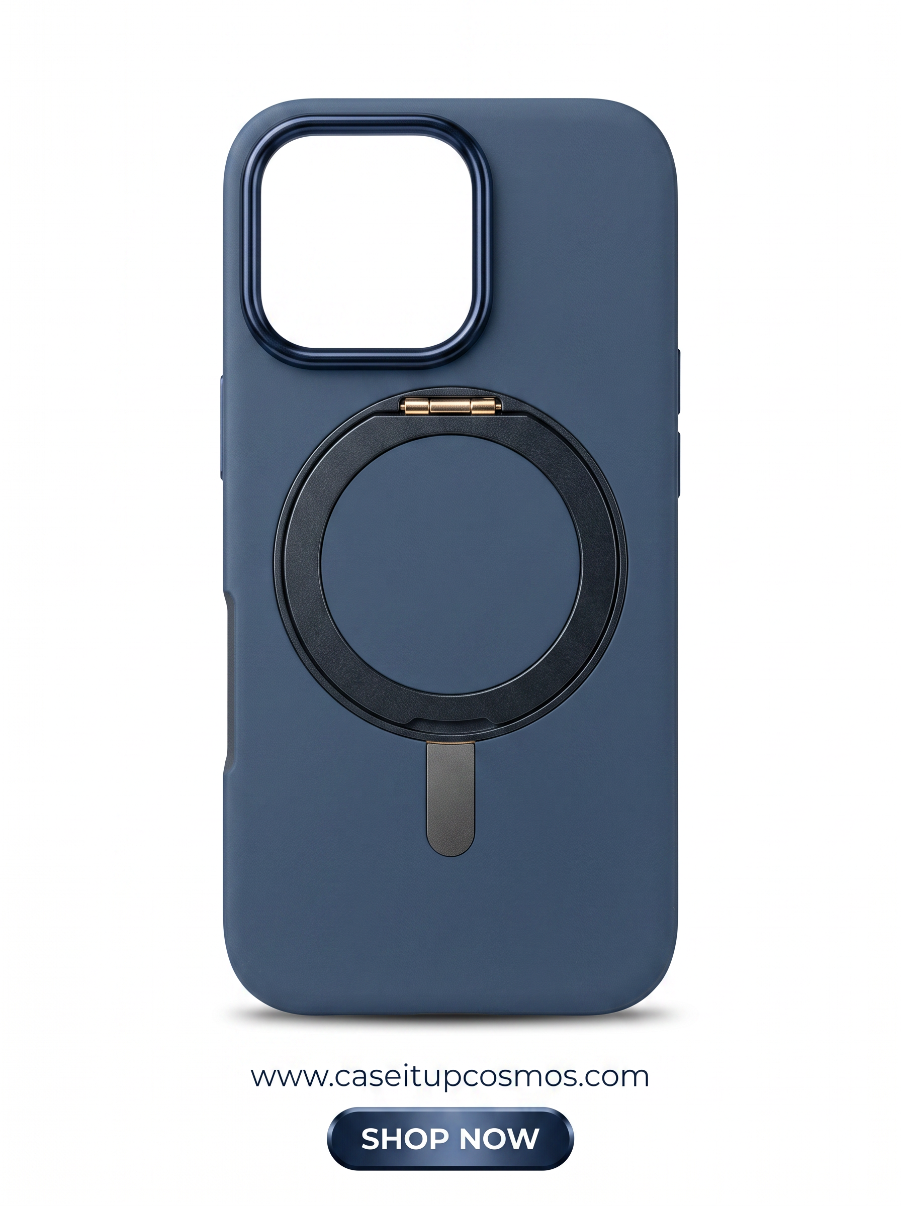 Cosmos™ Invisible Metal Ring Kickstand MagSafe iPhone Case | Slate Blue