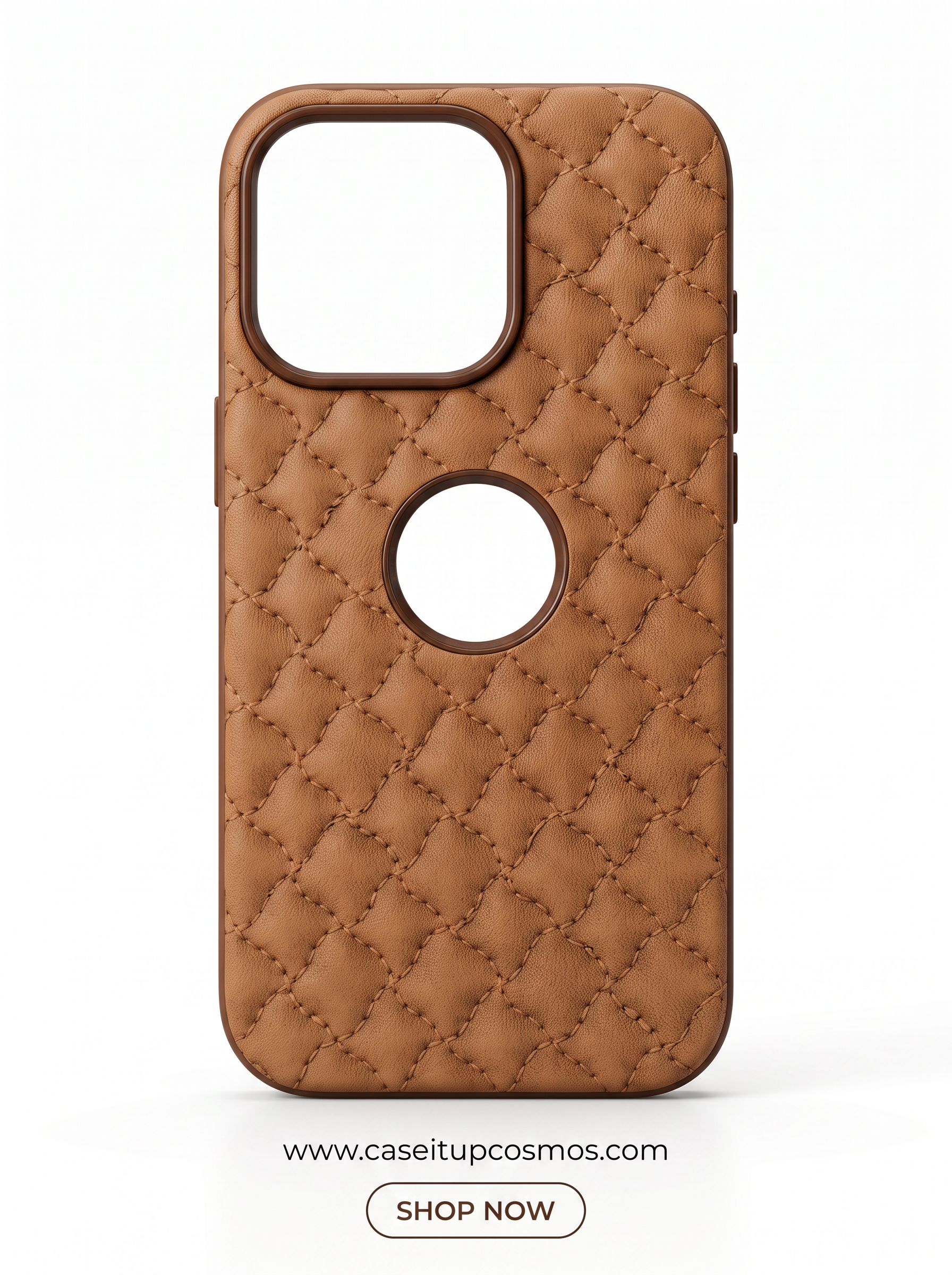 Cosmos™ Signature Quilted Leather iPhone Case | Luxury Diamond Stitch