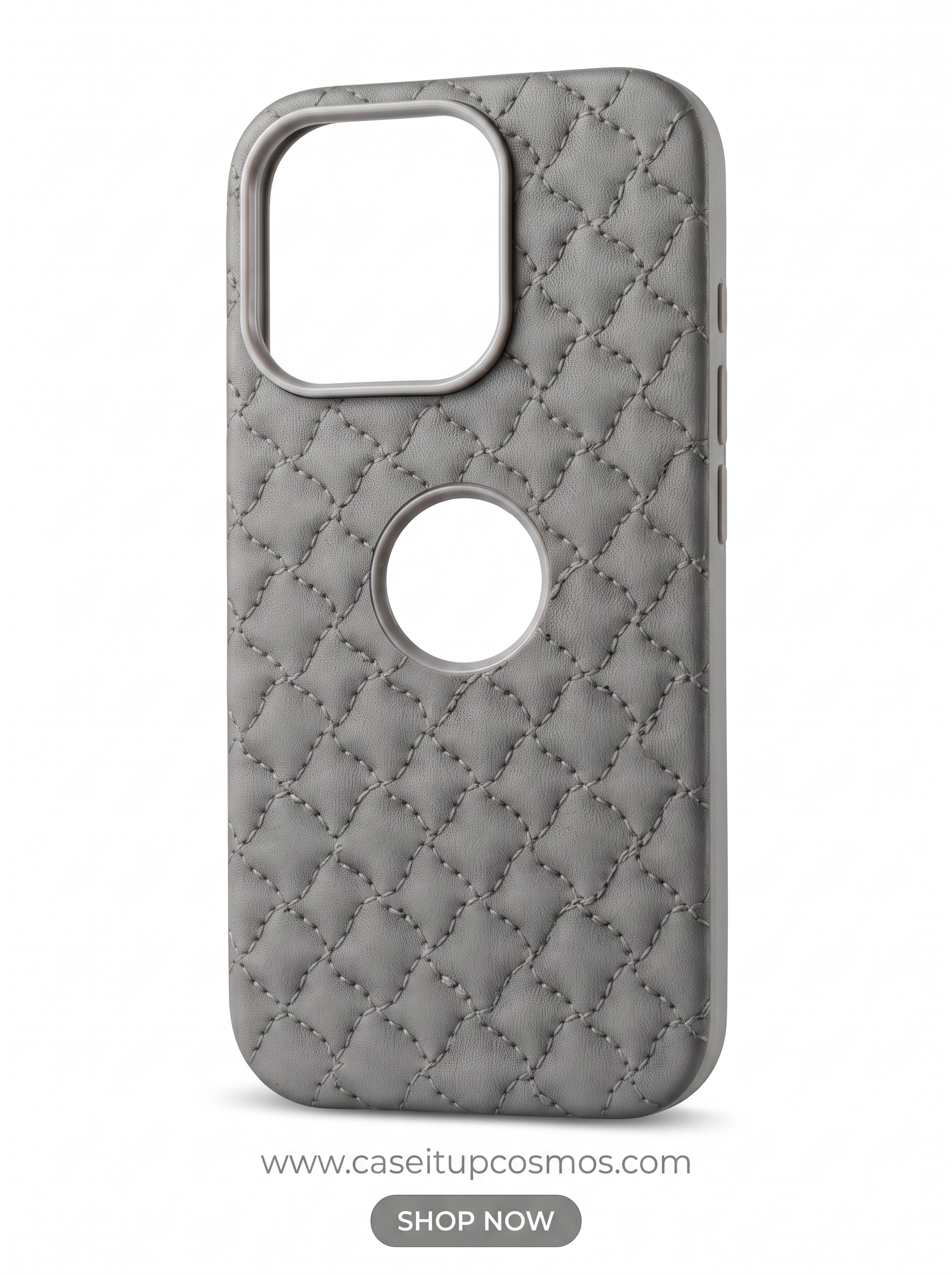 Cosmos™ Signature Quilted Leather iPhone Case | Luxury Diamond Stitch