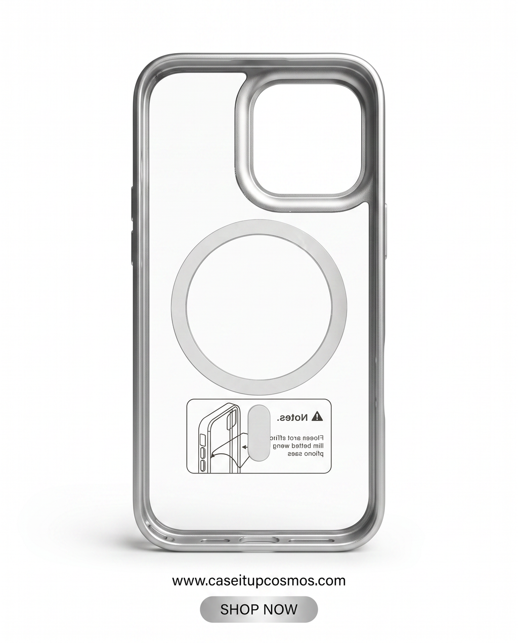 Cosmos™ Minimalist Clear Hybrid MagSafe Cover | Satin Metallic Bumper
