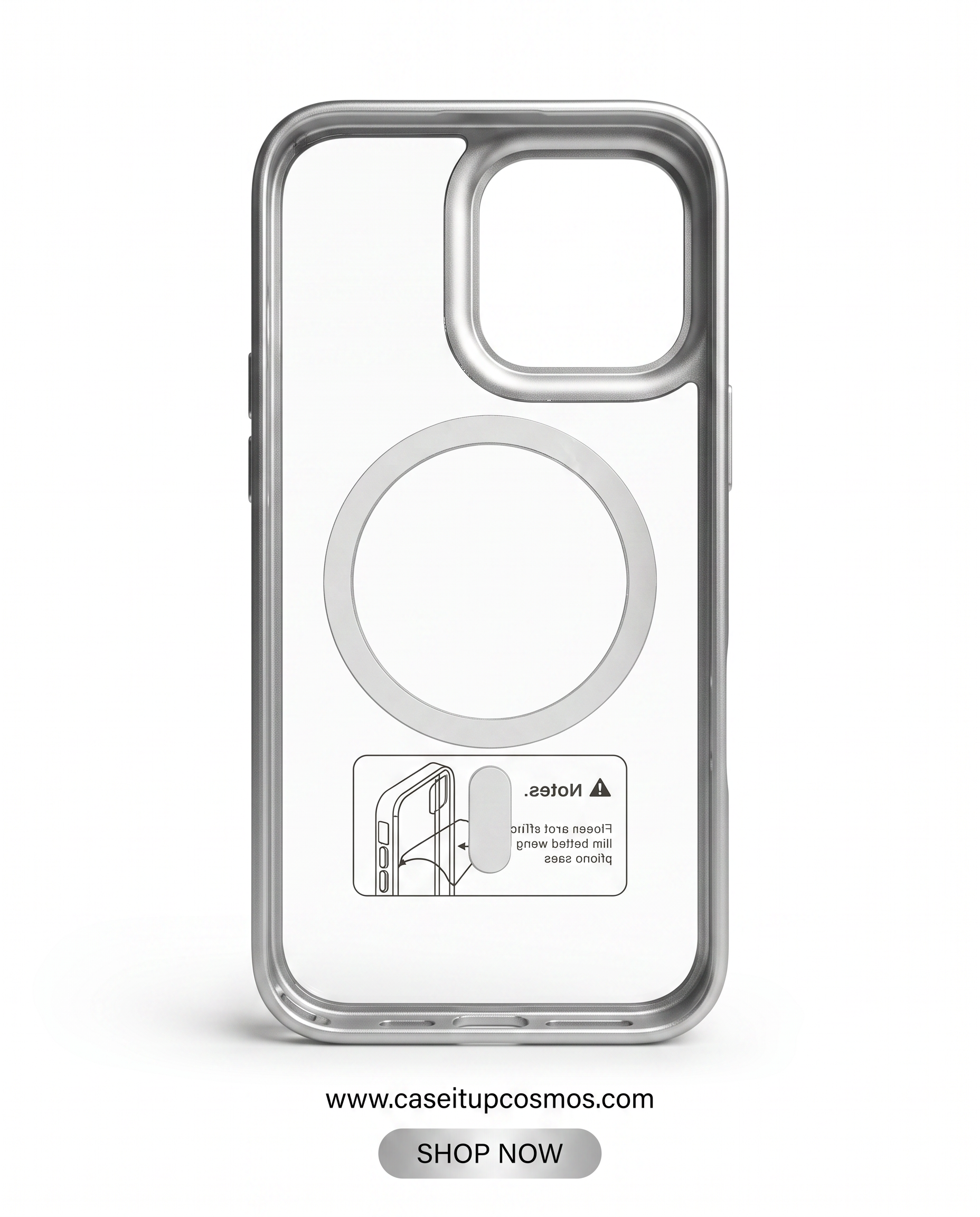 Cosmos™ Minimalist Clear Hybrid MagSafe Cover | Satin Metallic Bumper