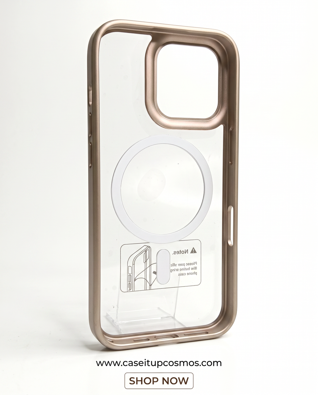 Cosmos™ Minimalist Clear Hybrid MagSafe Cover | Satin Metallic Bumper