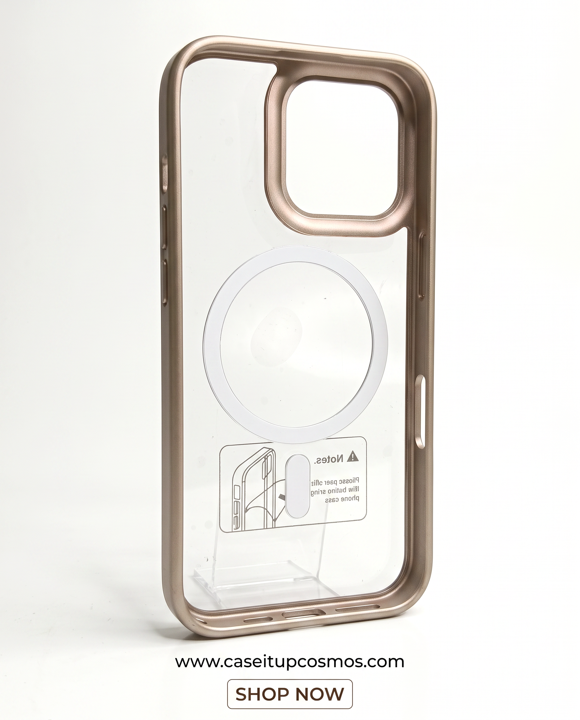 Cosmos™ Minimalist Clear Hybrid MagSafe Cover | Satin Metallic Bumper