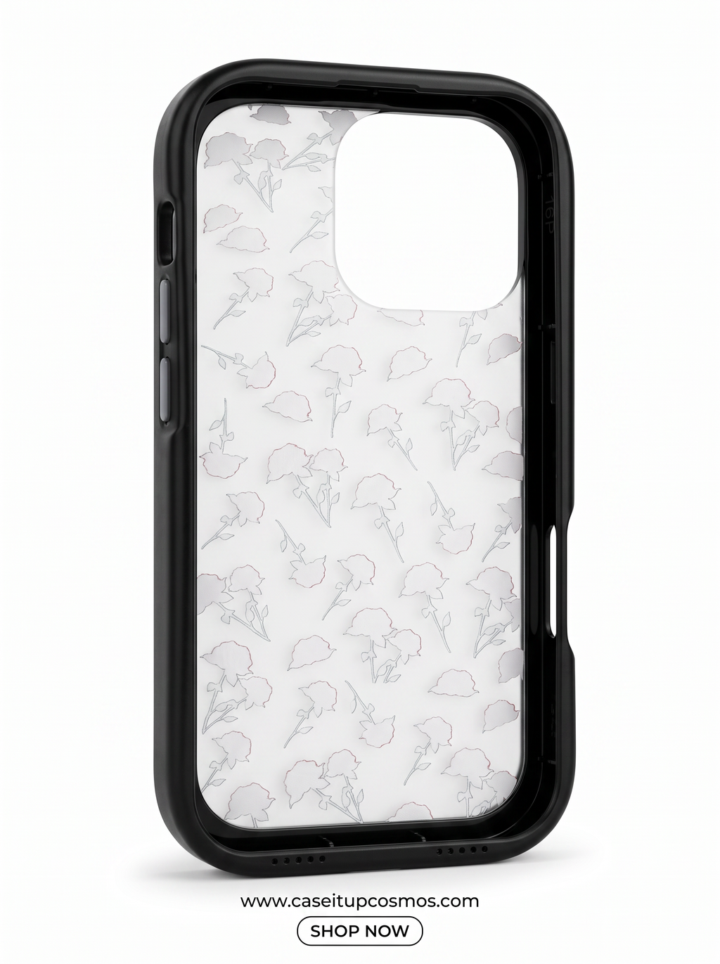Cosmos™ Dark Romance Rose Printed iPhone Case | Edge Typography Bumper