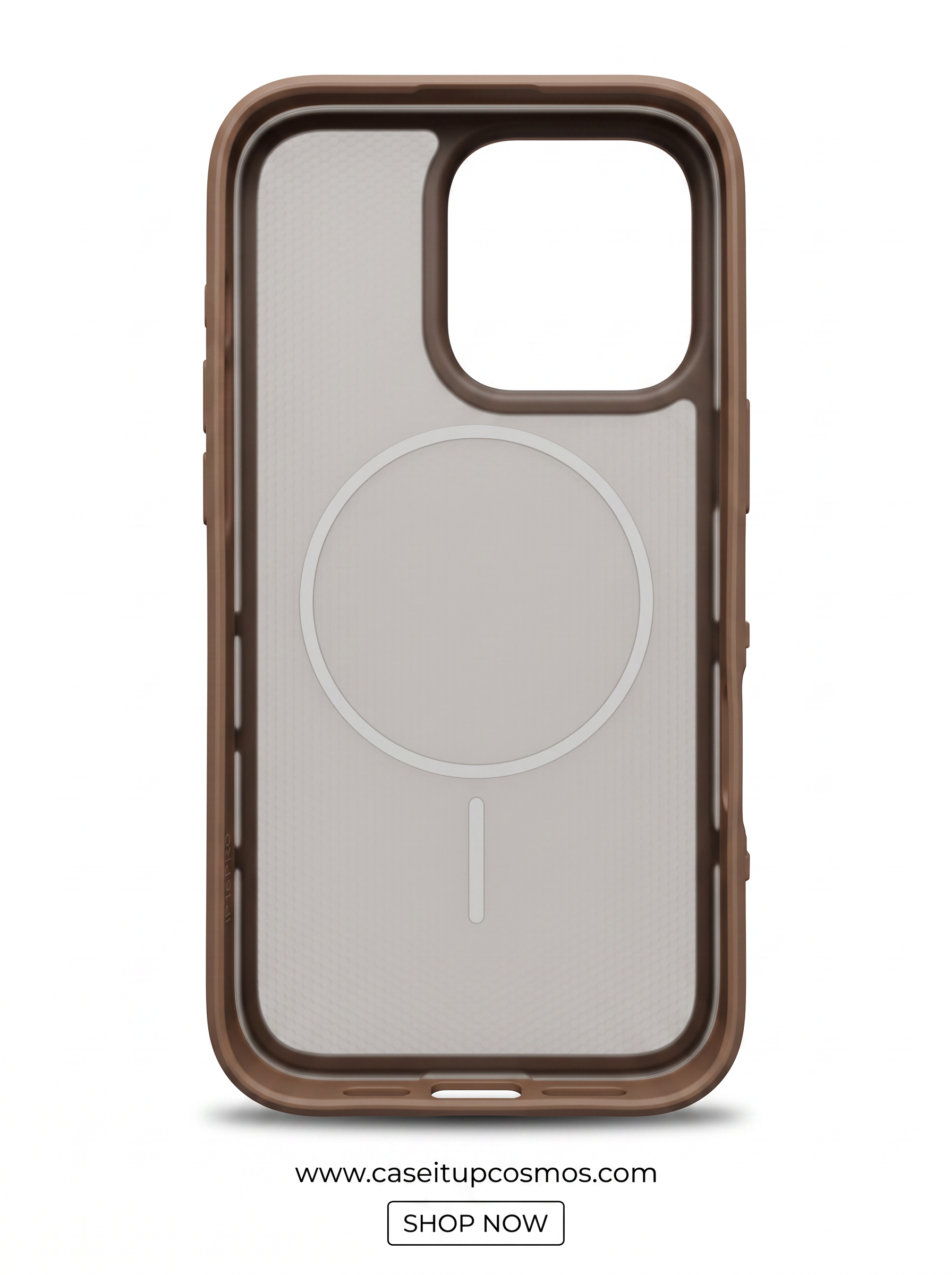 Cosmos™ Tactical Mesh MagSafe iPhone Case | Taupe Brown & Orange Accents