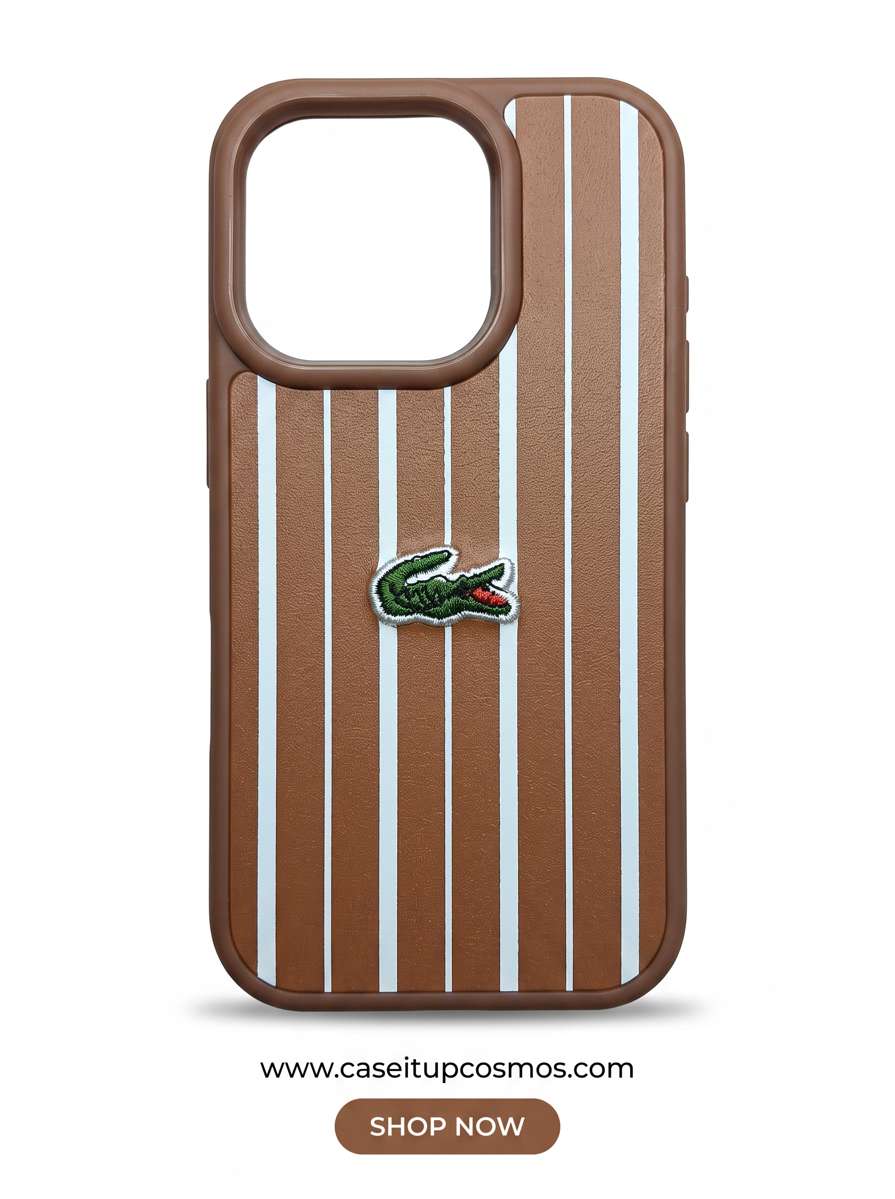 Cosmos™ Vintage Pinstripe Embroidered Leather iPhone Case | Tennis Heritage Edition