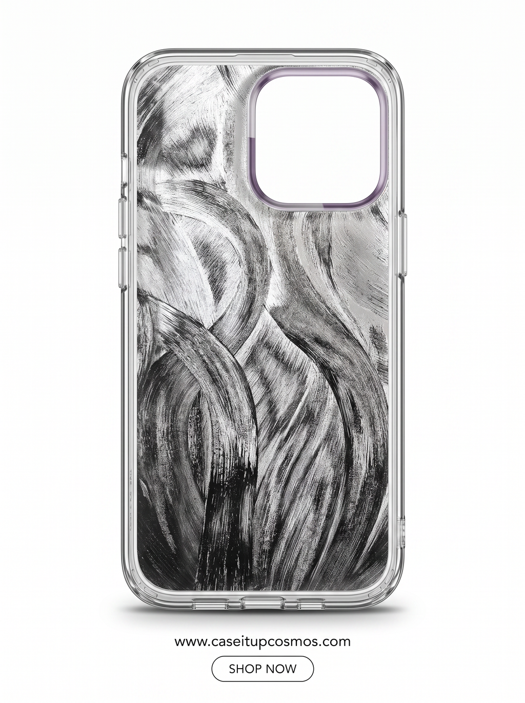 Cosmos™ Y2K Retro Smiley Flower iPhone Case | Metallic Brushstroke Art