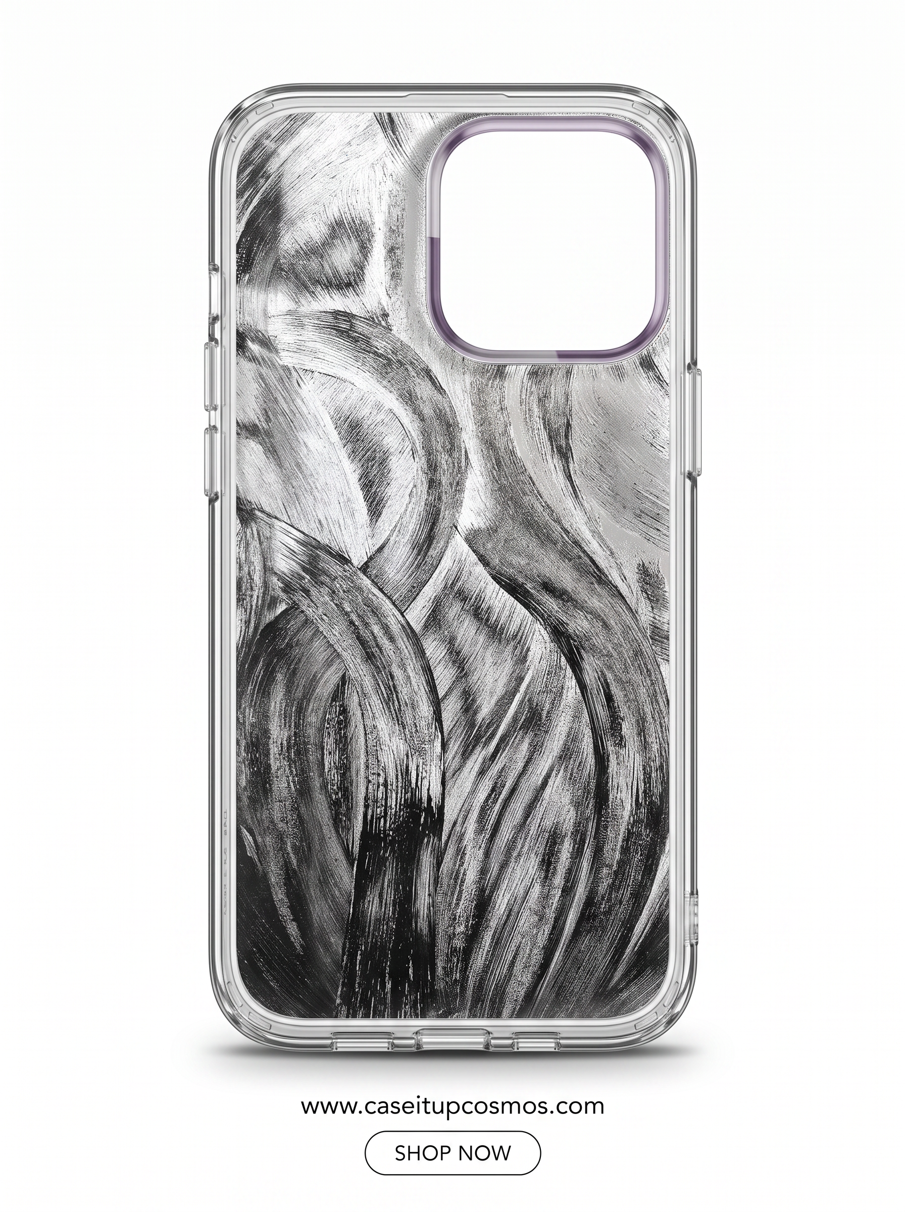 Cosmos™ Y2K Retro Smiley Flower iPhone Case | Metallic Brushstroke Art