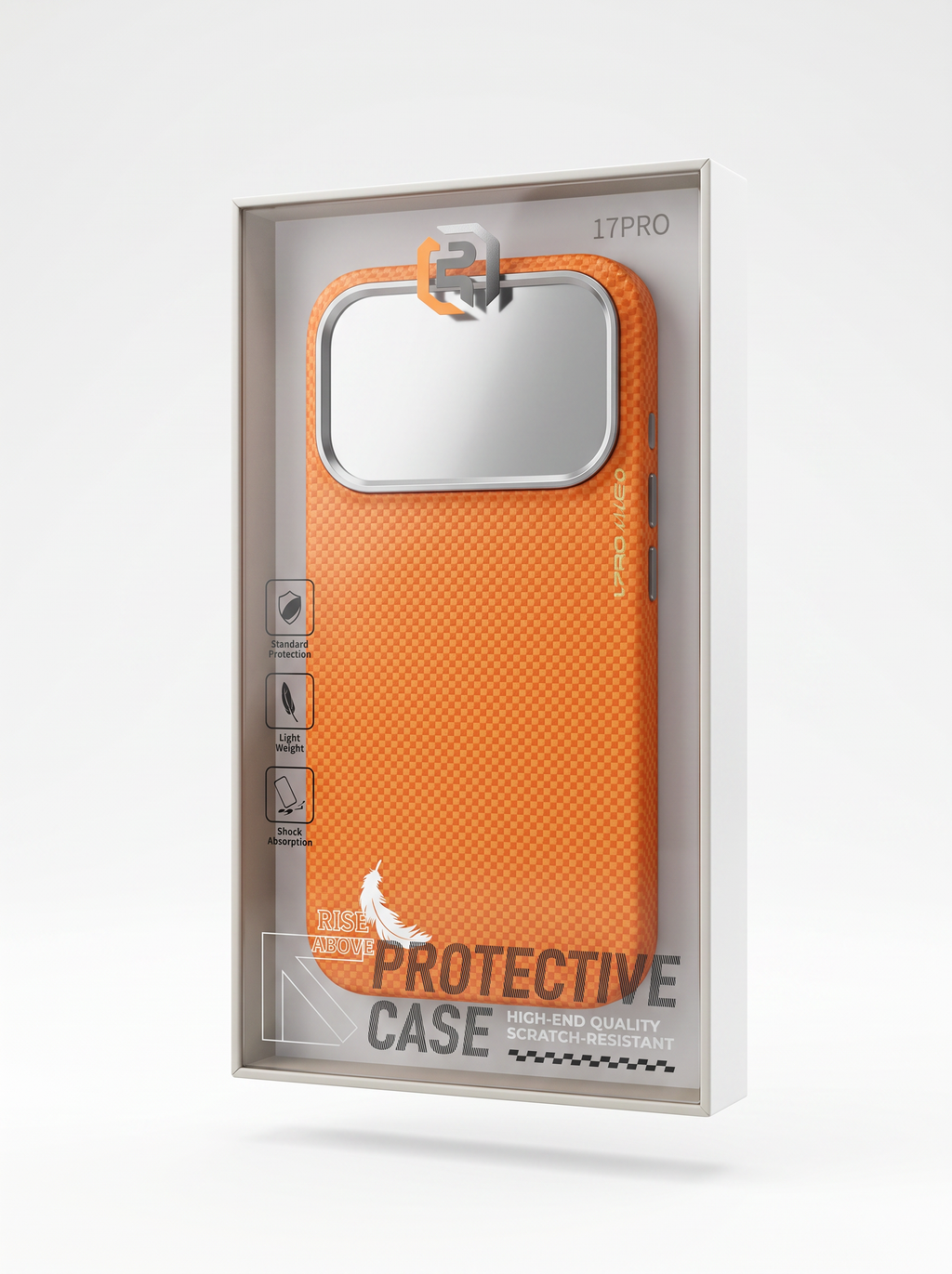 Rise Above Metallic Visor Case – Sunset Orange Pixel Edition