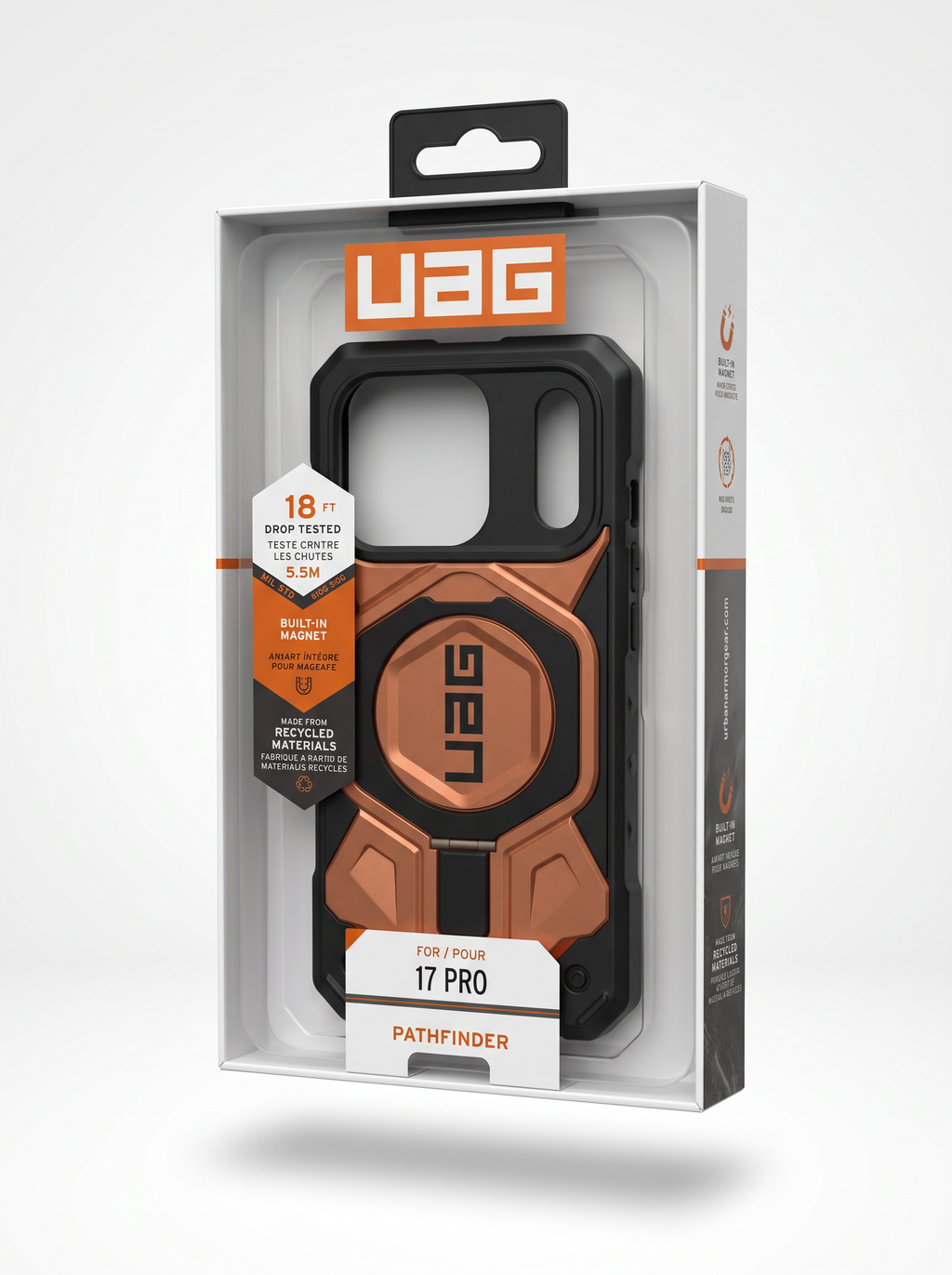 UAG Pathfinder Rugged MagSafe Case – Bronze Armor Kickstand Edition