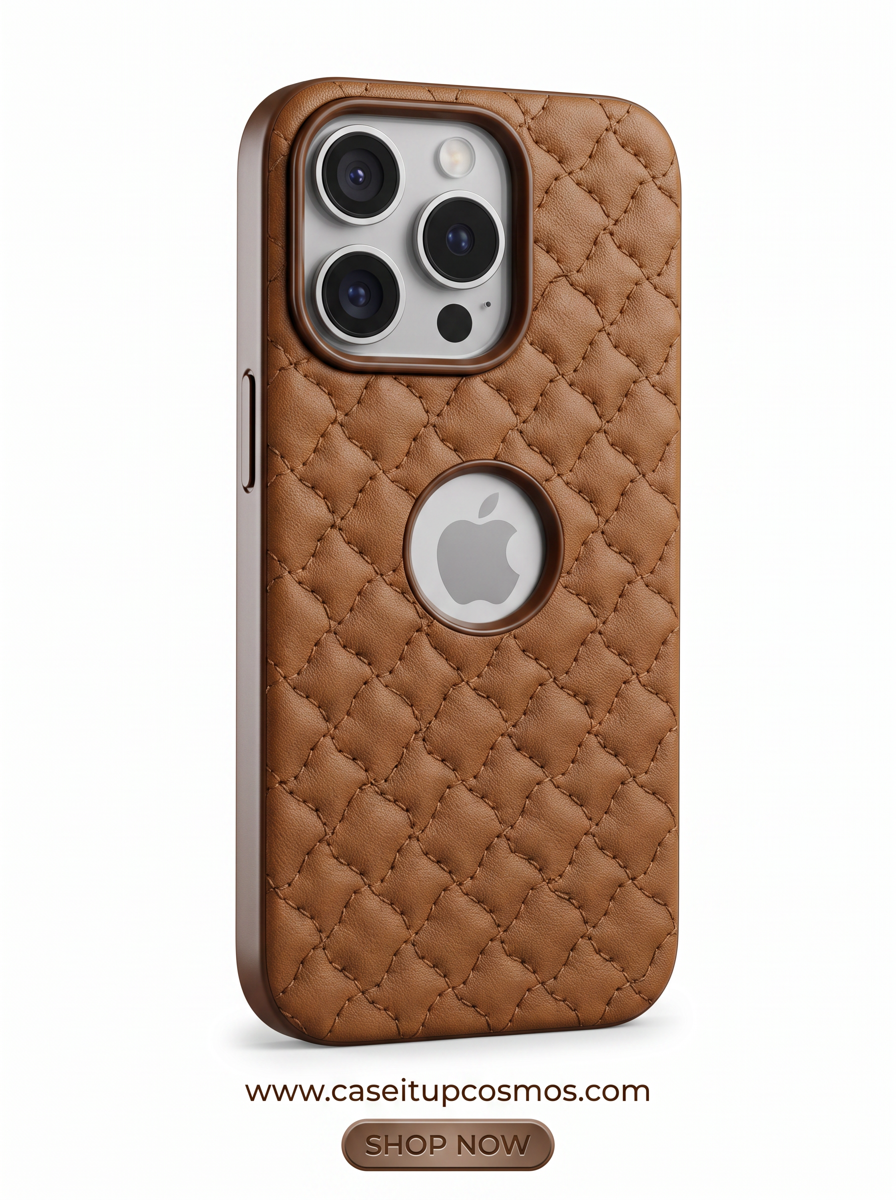 Cosmos™ Signature Quilted Leather iPhone Case | Luxury Diamond Stitch