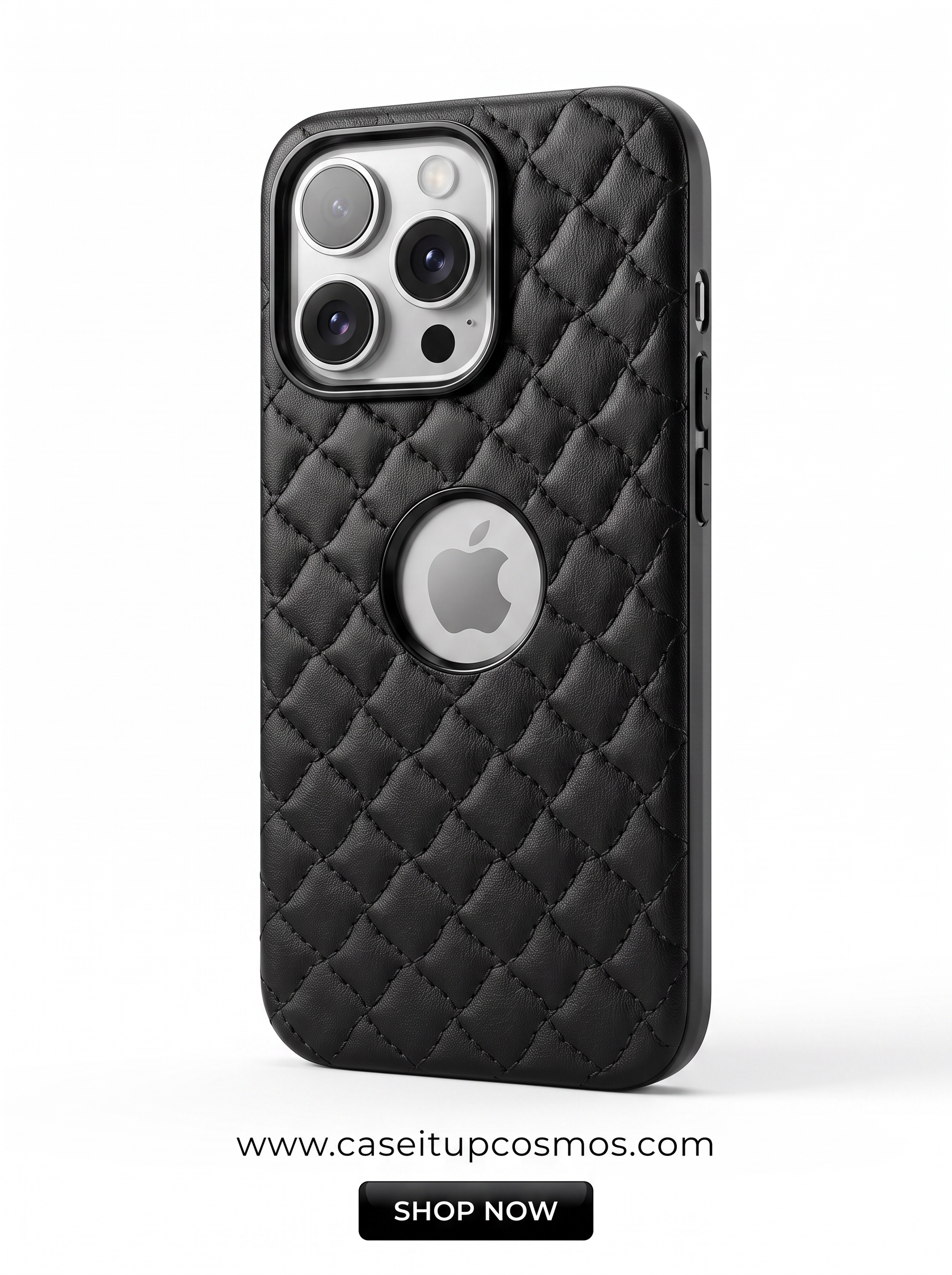 Cosmos™ Signature Quilted Leather iPhone Case | Luxury Diamond Stitch