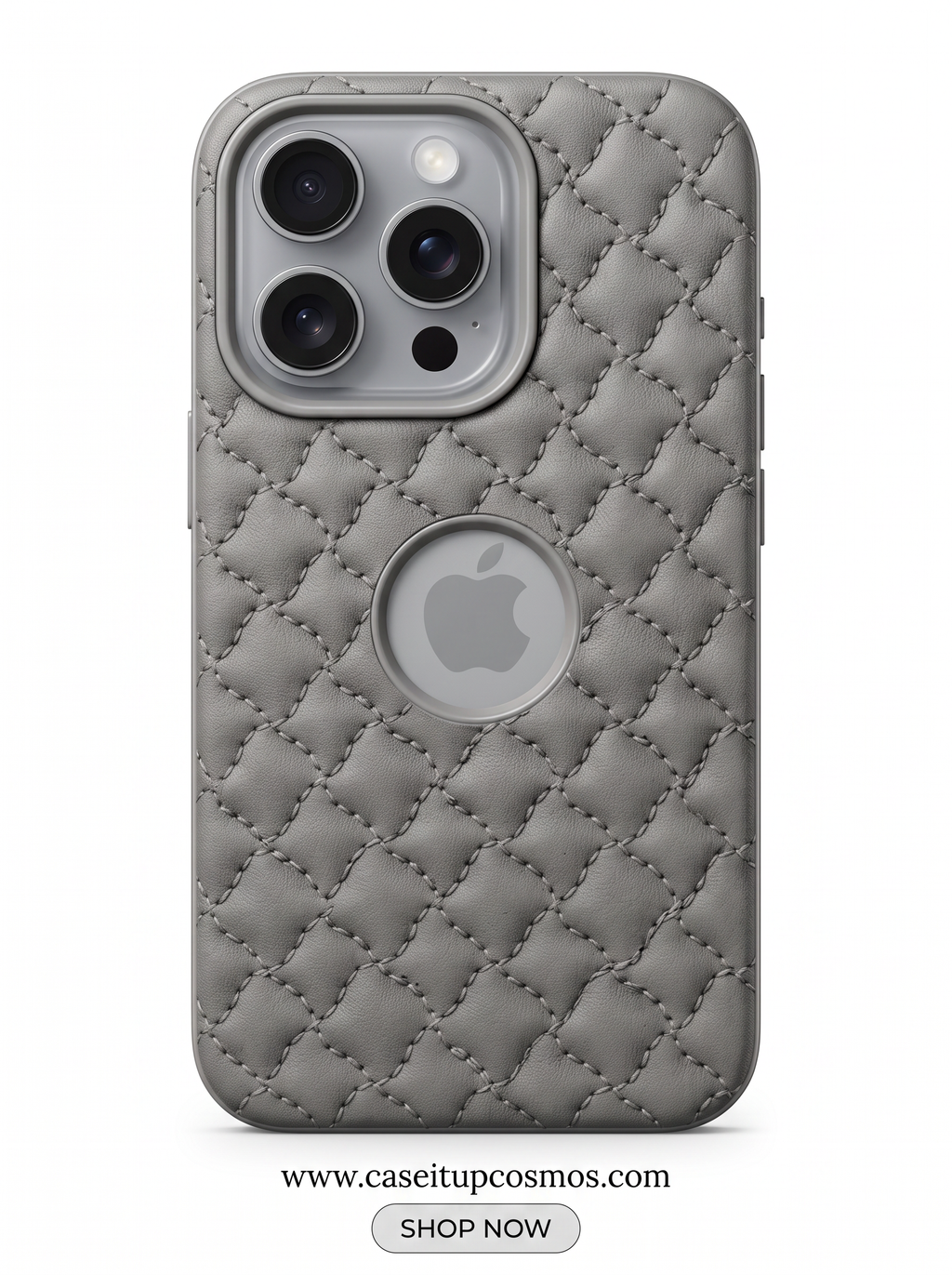 Cosmos™ Signature Quilted Leather iPhone Case | Luxury Diamond Stitch