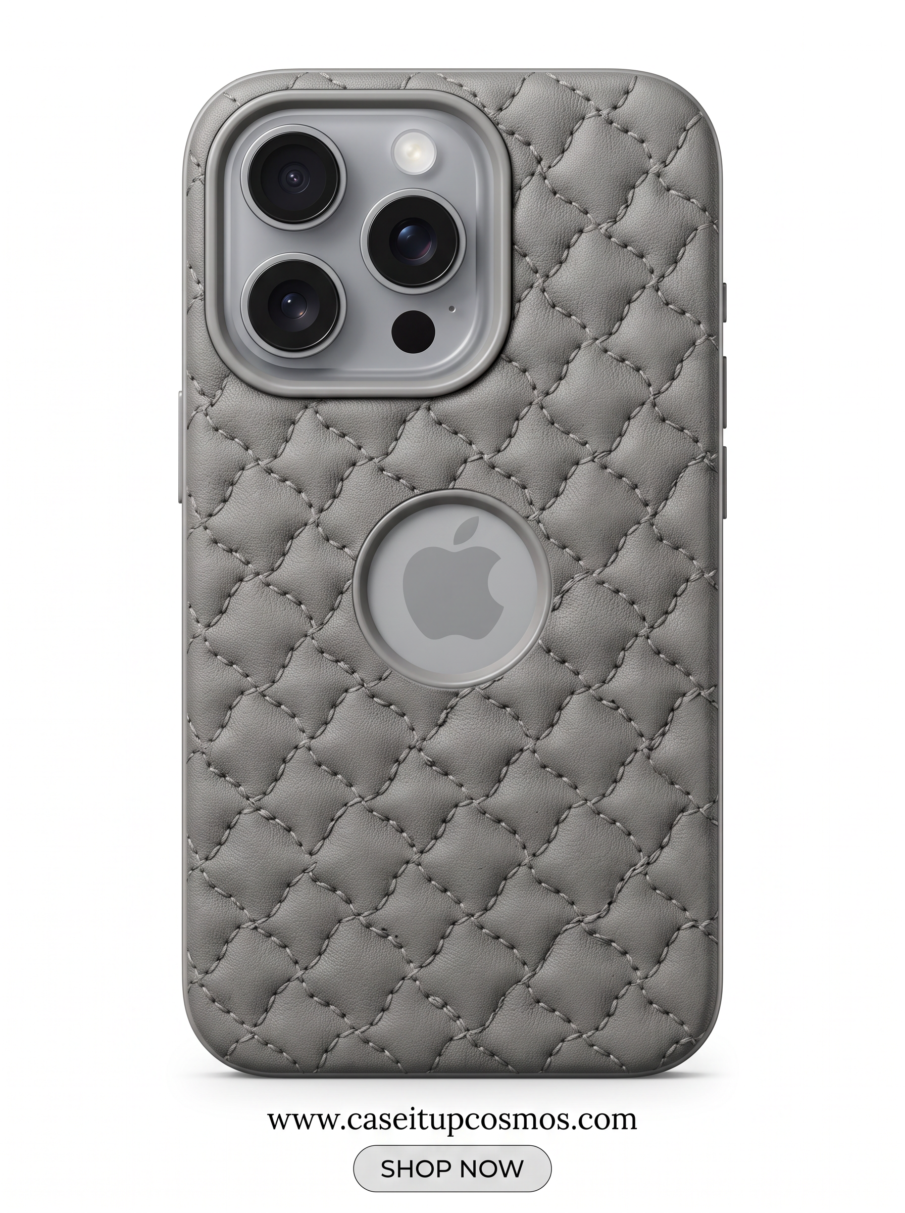 Cosmos™ Signature Quilted Leather iPhone Case | Luxury Diamond Stitch