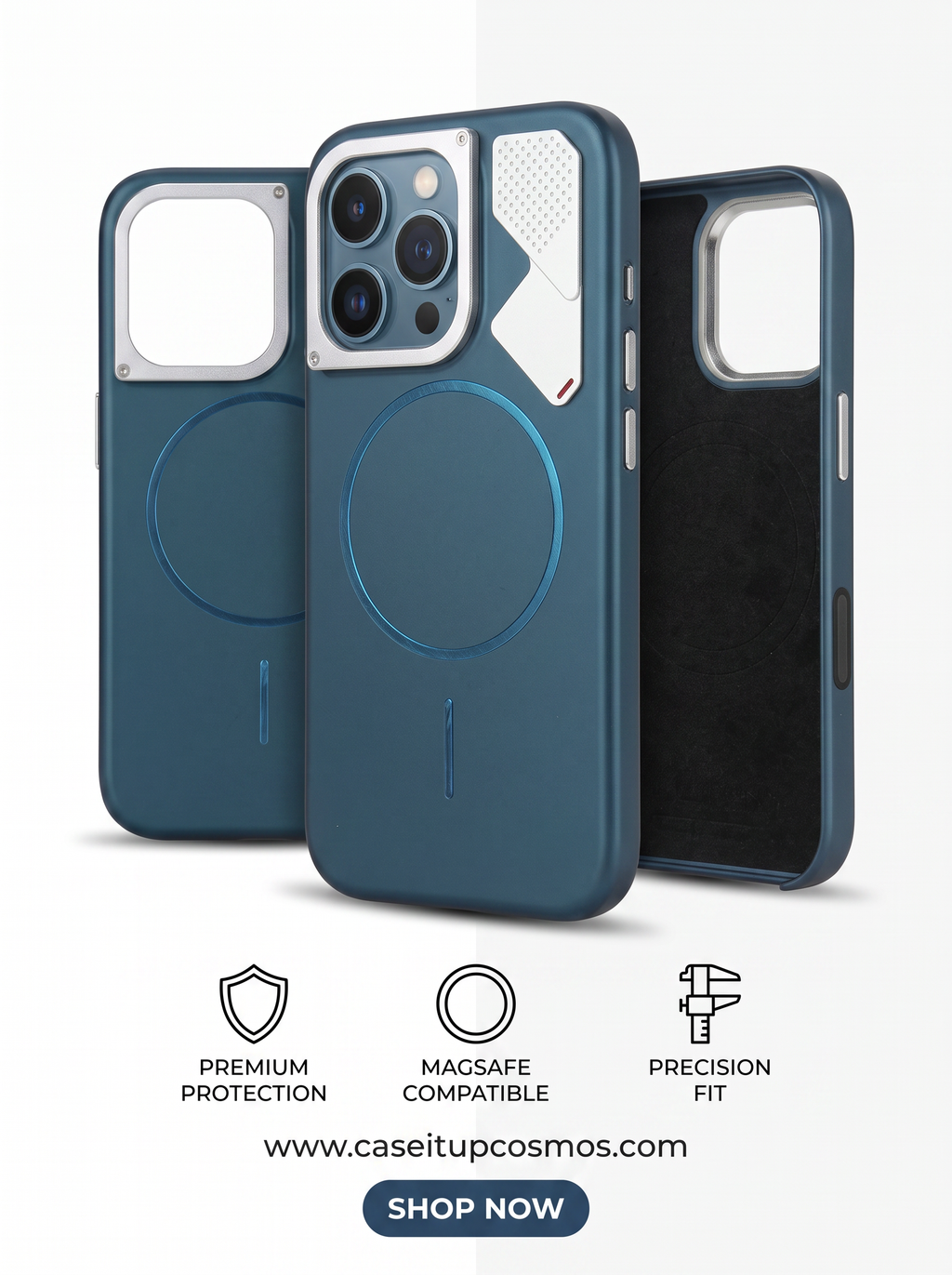 Futuristic Alloy Camera Armor MagSafe Case for iPhone | Microfiber Interior