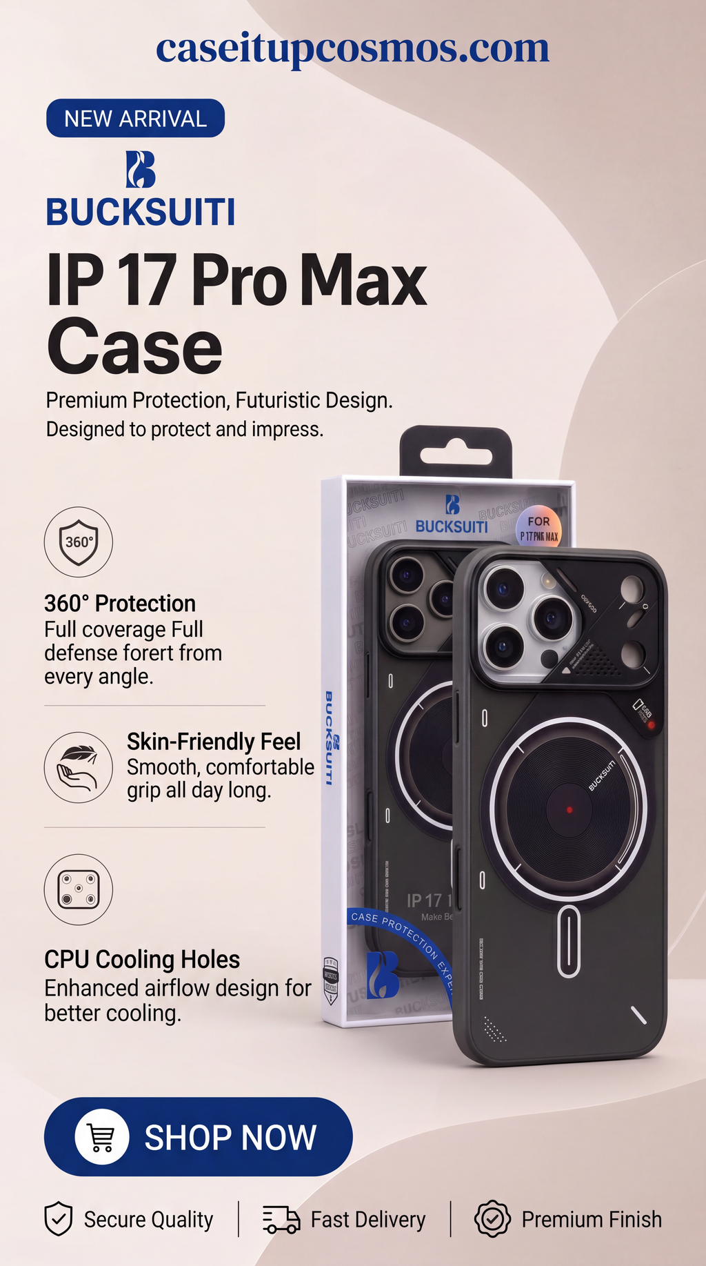 BUCKSUITI Mecha-Shield: Ultimate MagSafe Cooling Case for iPhone (Highly Recommended)