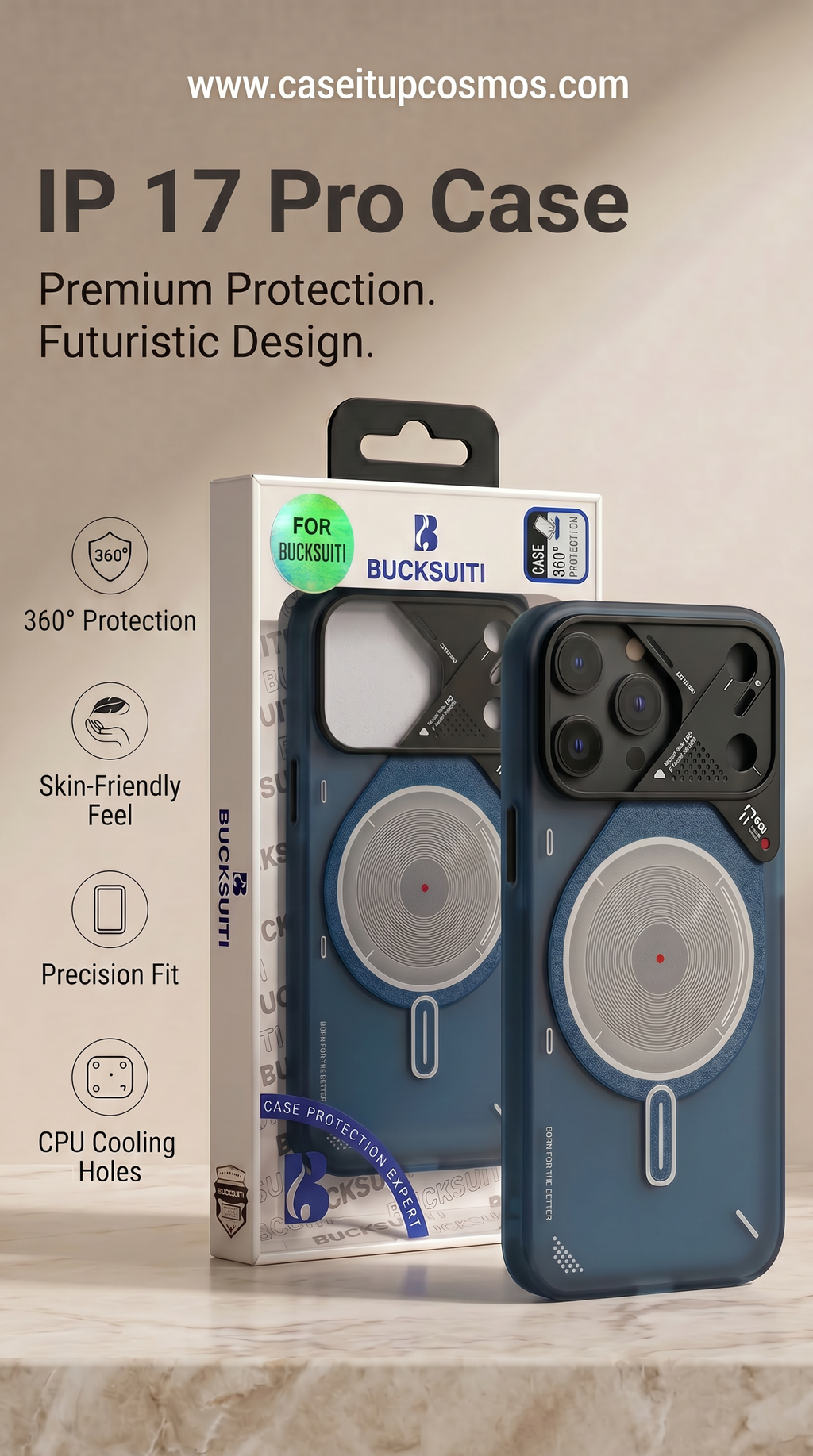 BUCKSUITI Mecha-Shield: Ultimate MagSafe Cooling Case for iPhone (Highly Recommended)