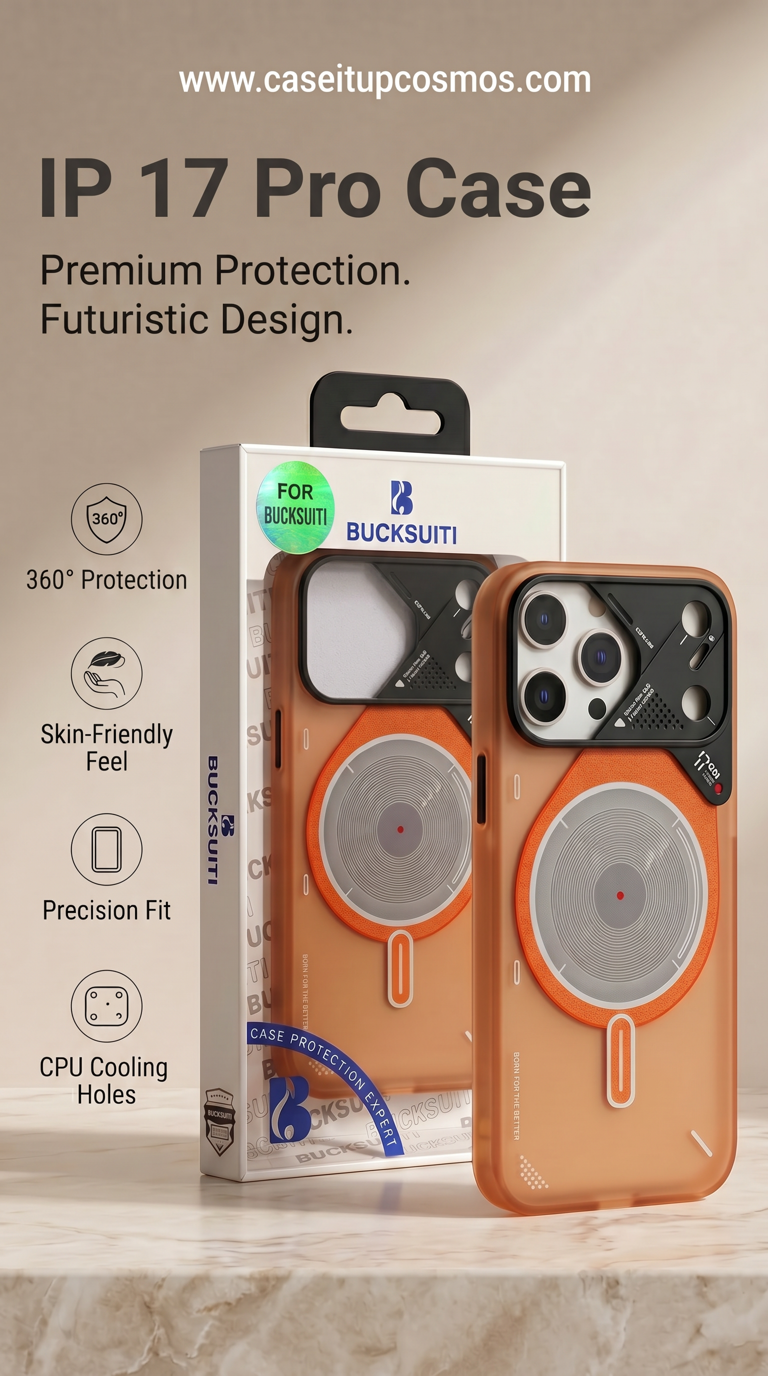 BUCKSUITI Mecha-Shield: Ultimate MagSafe Cooling Case for iPhone (Highly Recommended)