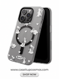 Cosmos™ Coquette Ribbon Bunny MagSafe iPhone Case | Frosted Matte Smoke