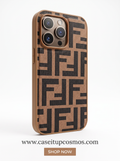 Cosmos™ FF Double-Monogram Woven Canvas iPhone Case | Tobacco Tan