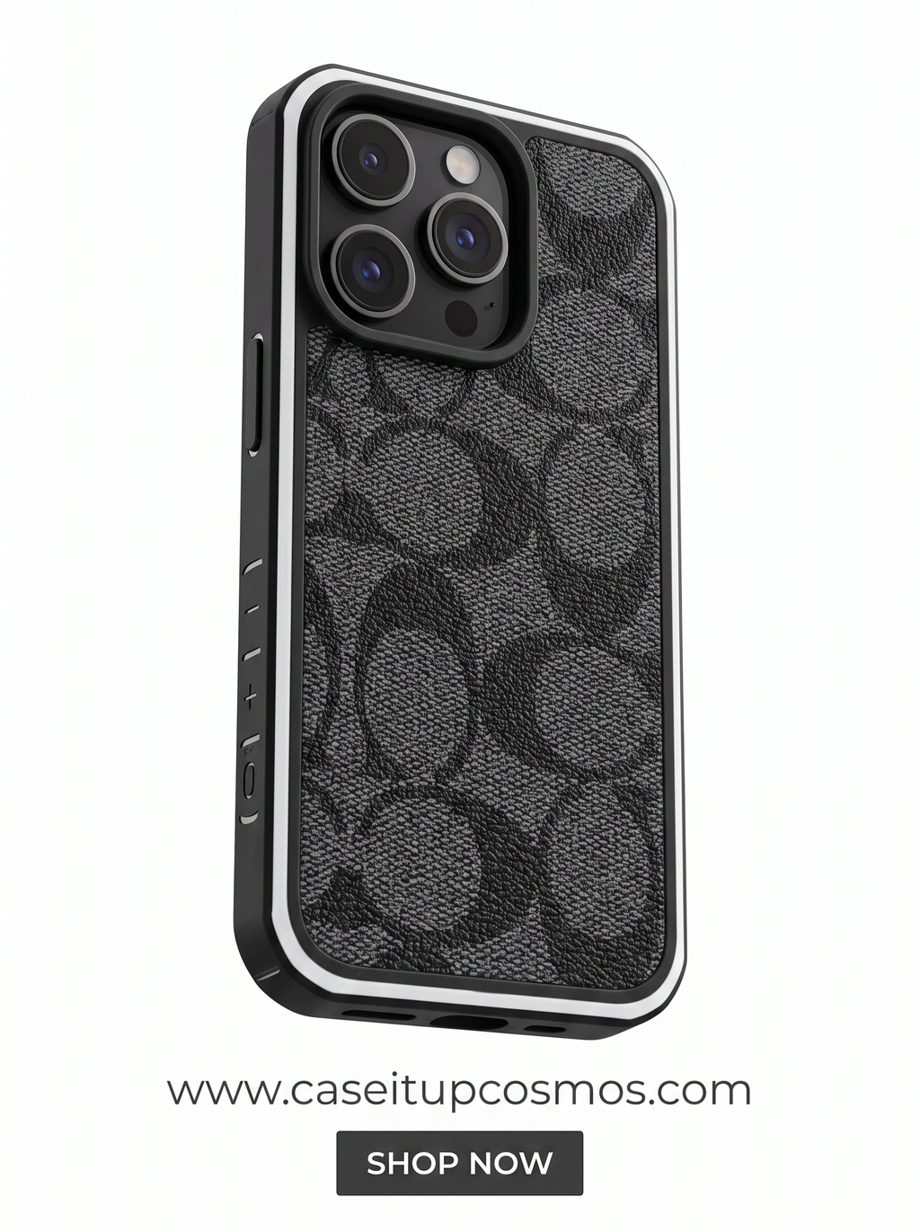Cosmos™ Luxury Monogram Leather & Woven Canvas iPhone Case