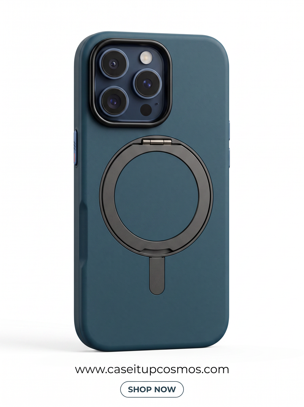 Cosmos™ Invisible Metal Ring Kickstand MagSafe iPhone Case | Slate Blue