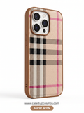 Cosmos™ Vintage Plaid Leather iPhone Case | Luxury Checkered Pattern